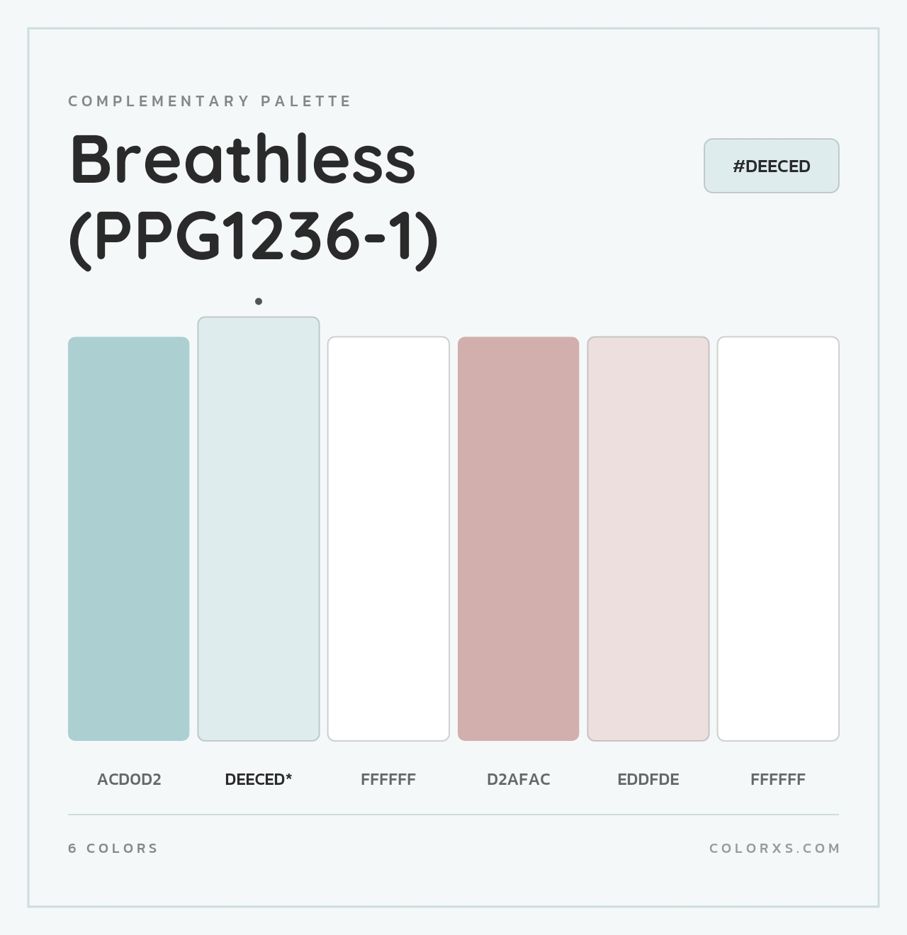 Breathless (PPG1236-1) - Complementary Color Palette