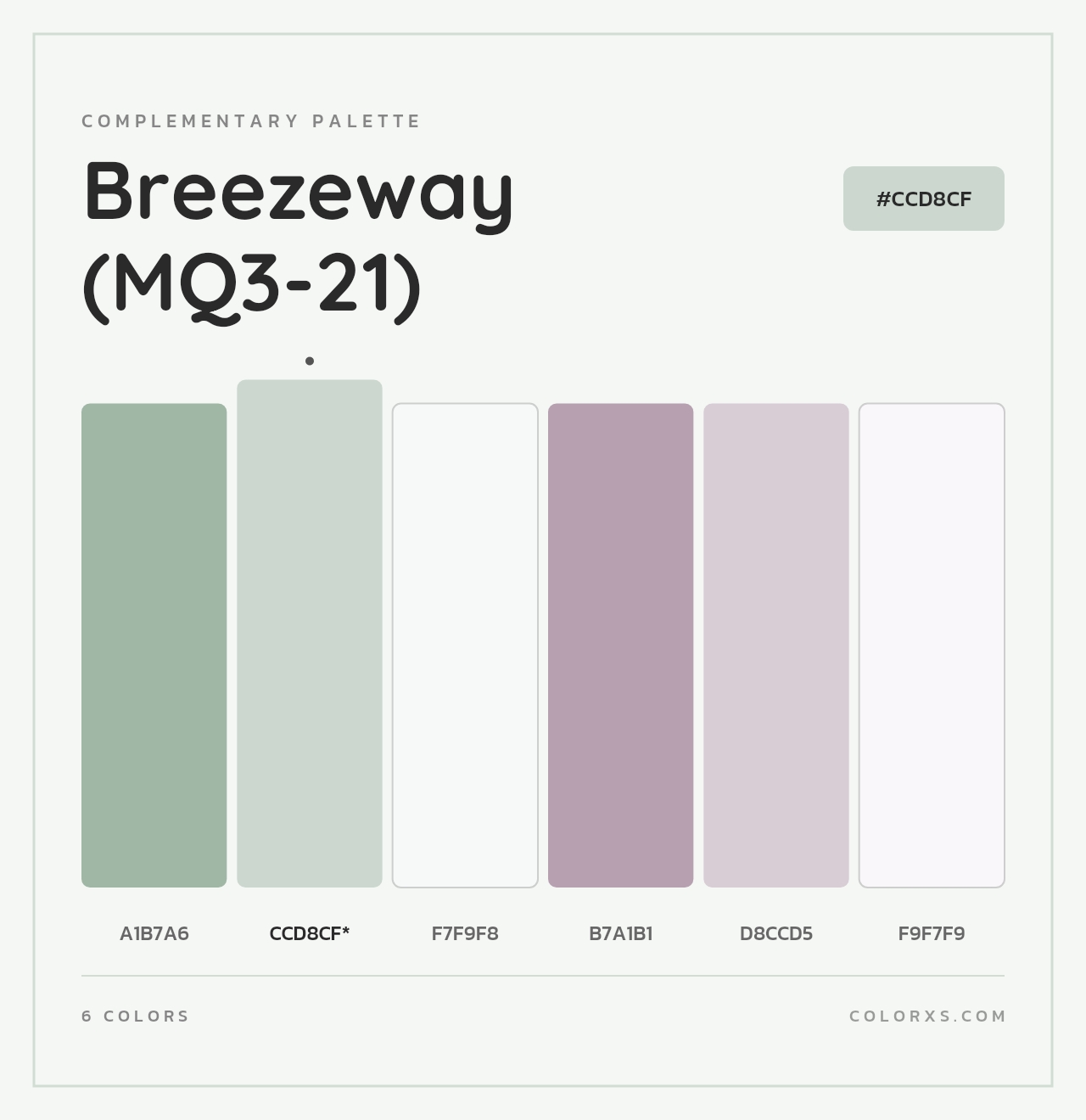 Breezeway (MQ3-21) - Complementary Color Palette