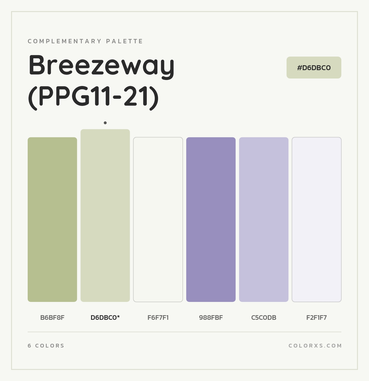 Breezeway (PPG11-21) - Complementary Color Palette