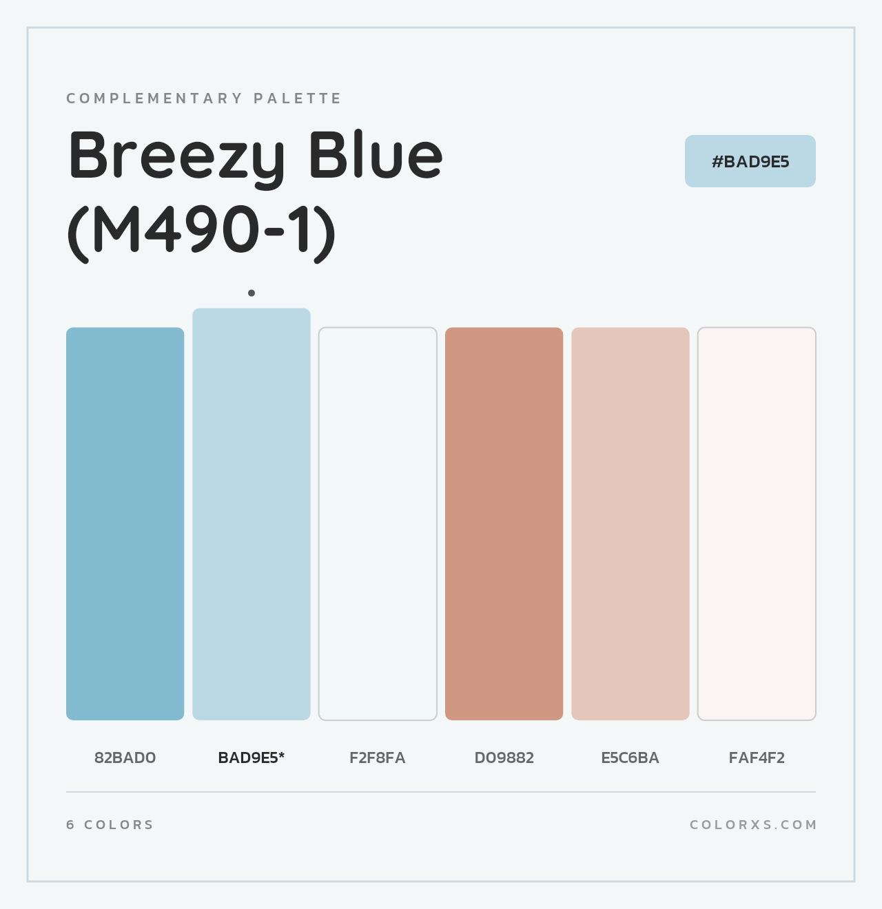 Breezy Blue (M490-1) - Complementary Color Palette