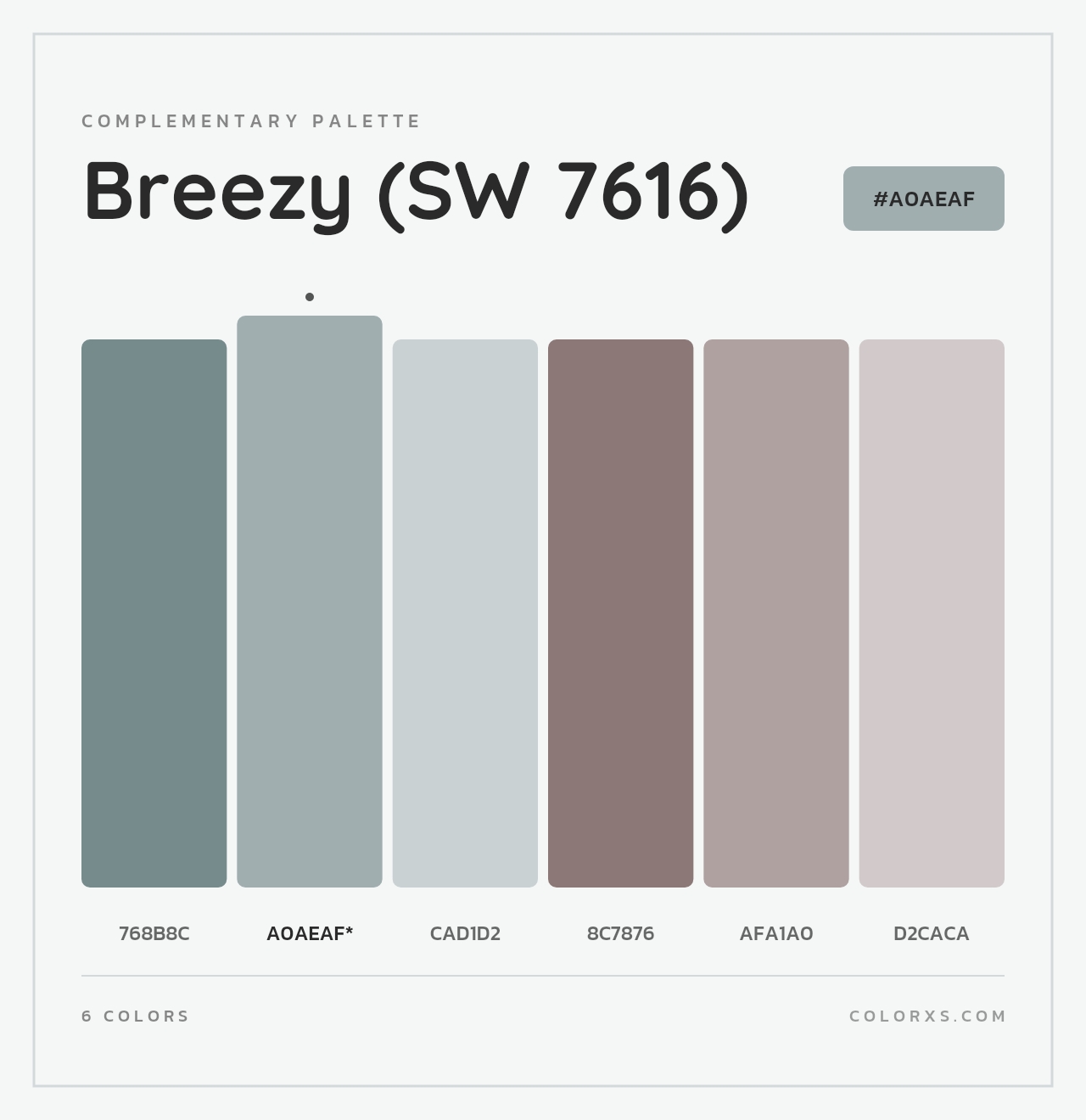 Breezy (SW 7616) - Complementary Color Palette