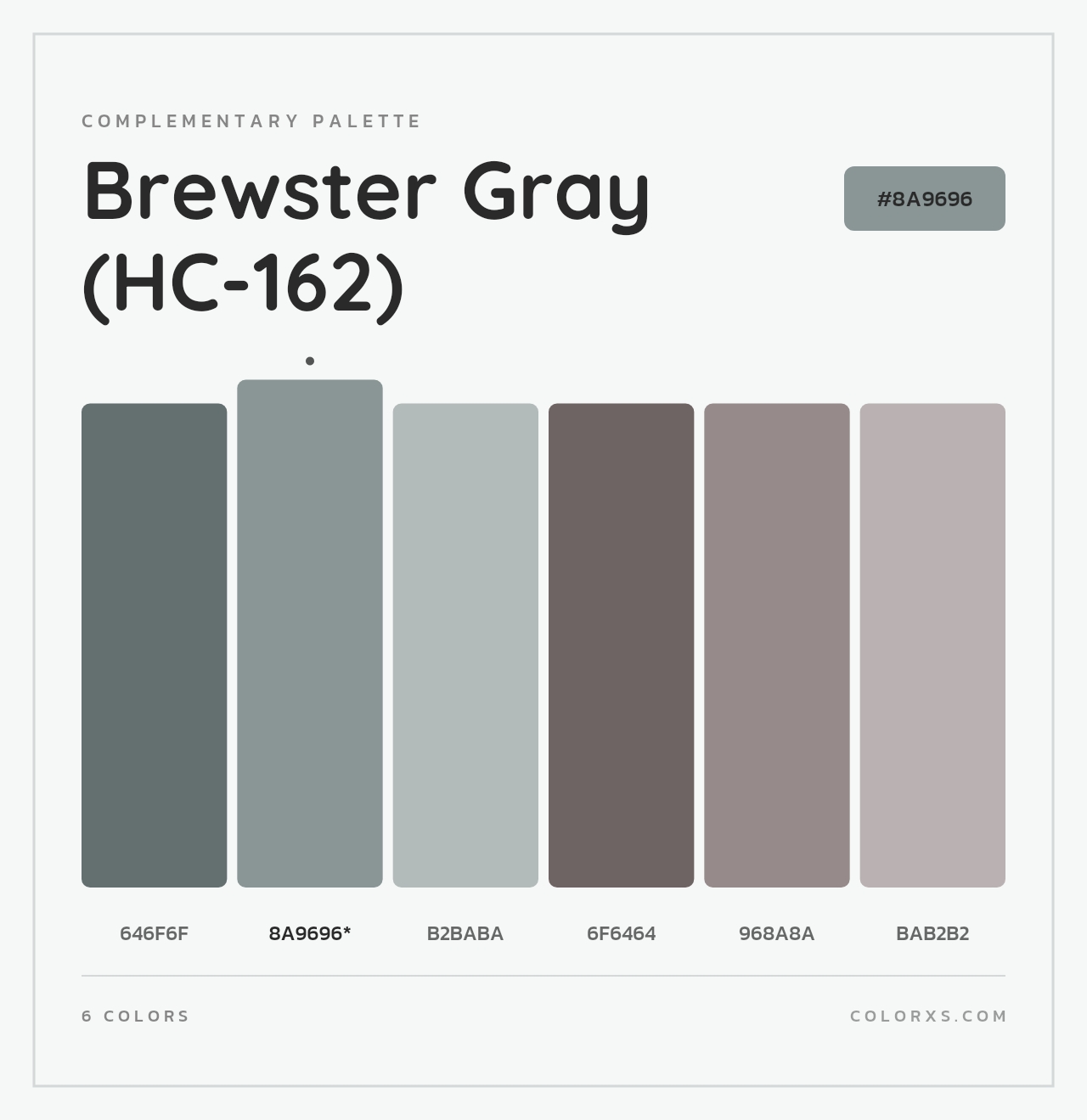 Brewster Gray (HC-162) - Complementary Color Palette