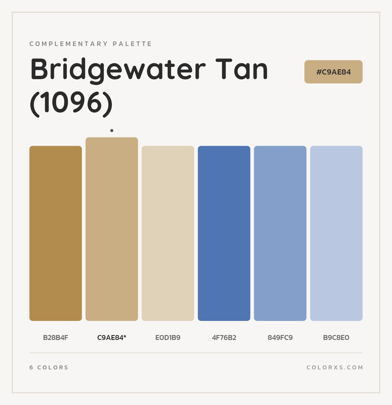 Bridgewater Tan (1096) - Complementary Color Palette