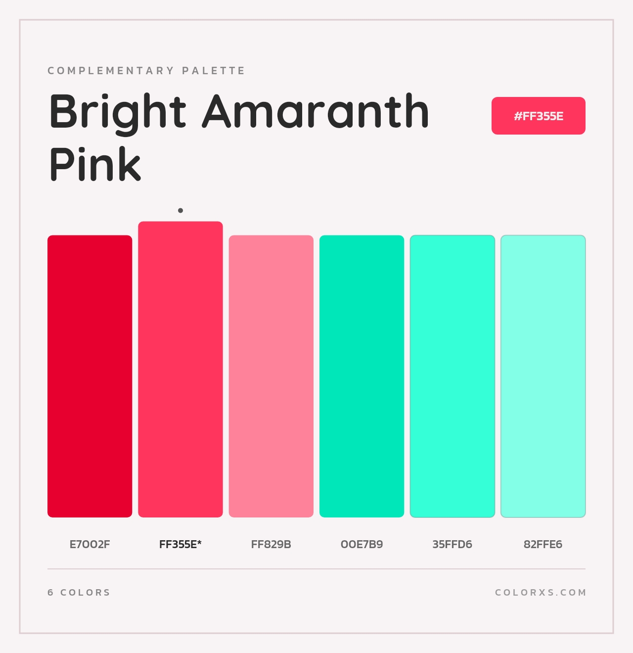 Bright Amaranth Pink - Complementary Color Palette