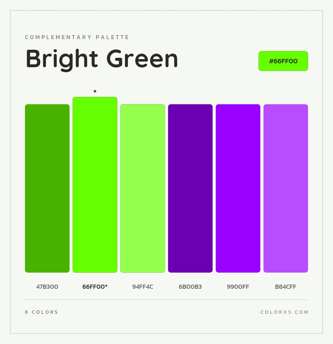Bright Green - Complementary Color Palette