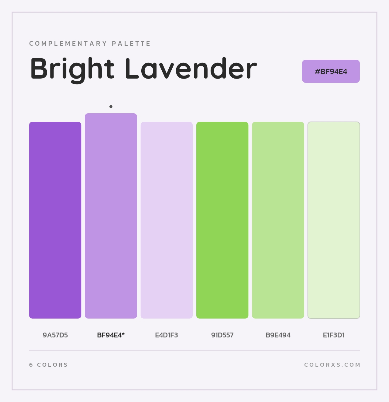 Bright Lavender - Complementary Color Palette