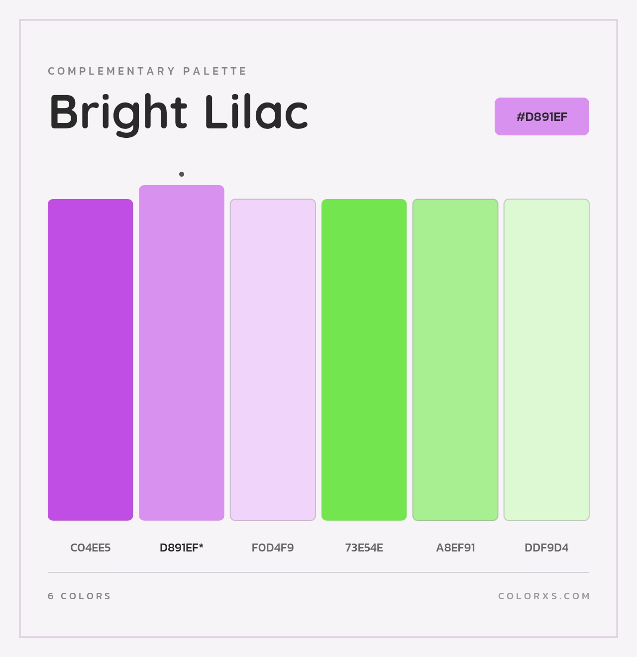 Bright Lilac - Complementary Color Palette