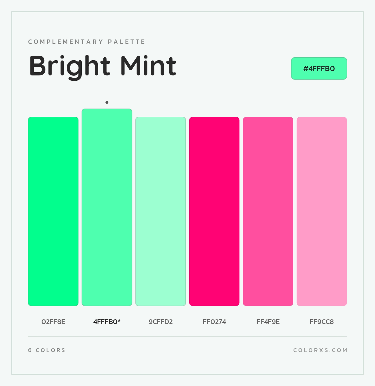 Bright Mint - Complementary Color Palette
