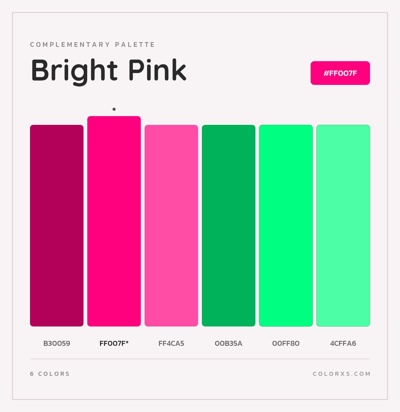 Bright Pink - Complementary Color Palette