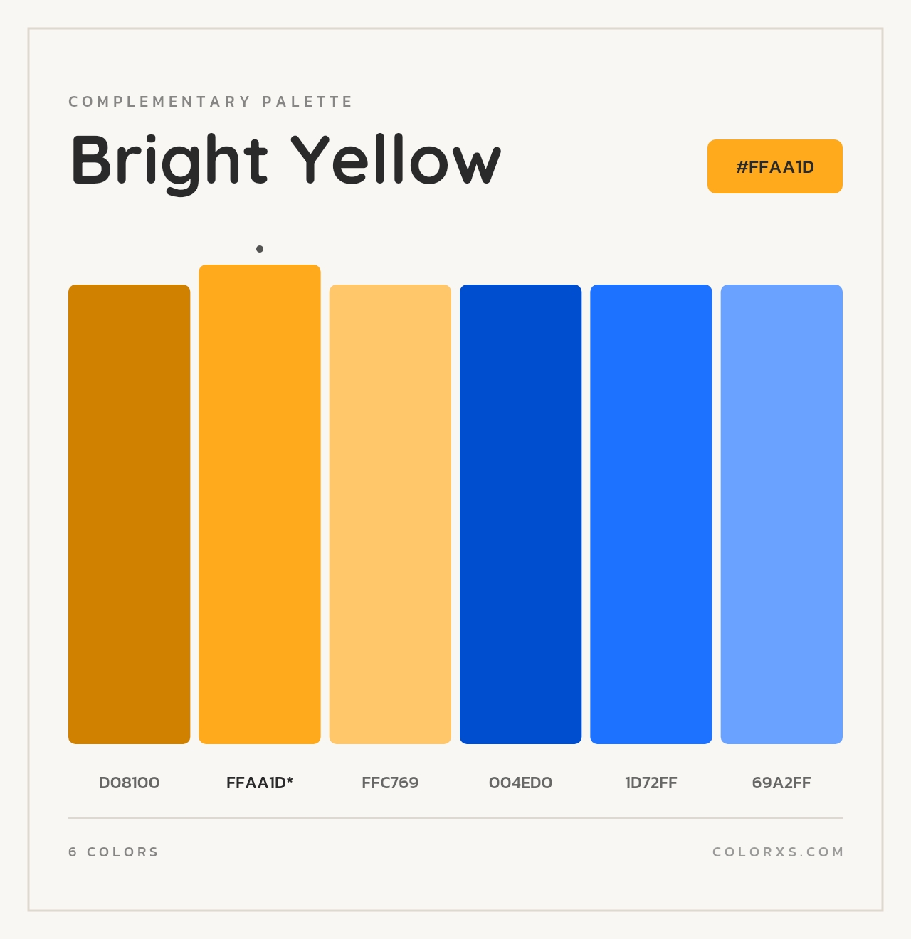 Bright Yellow - Complementary Color Palette