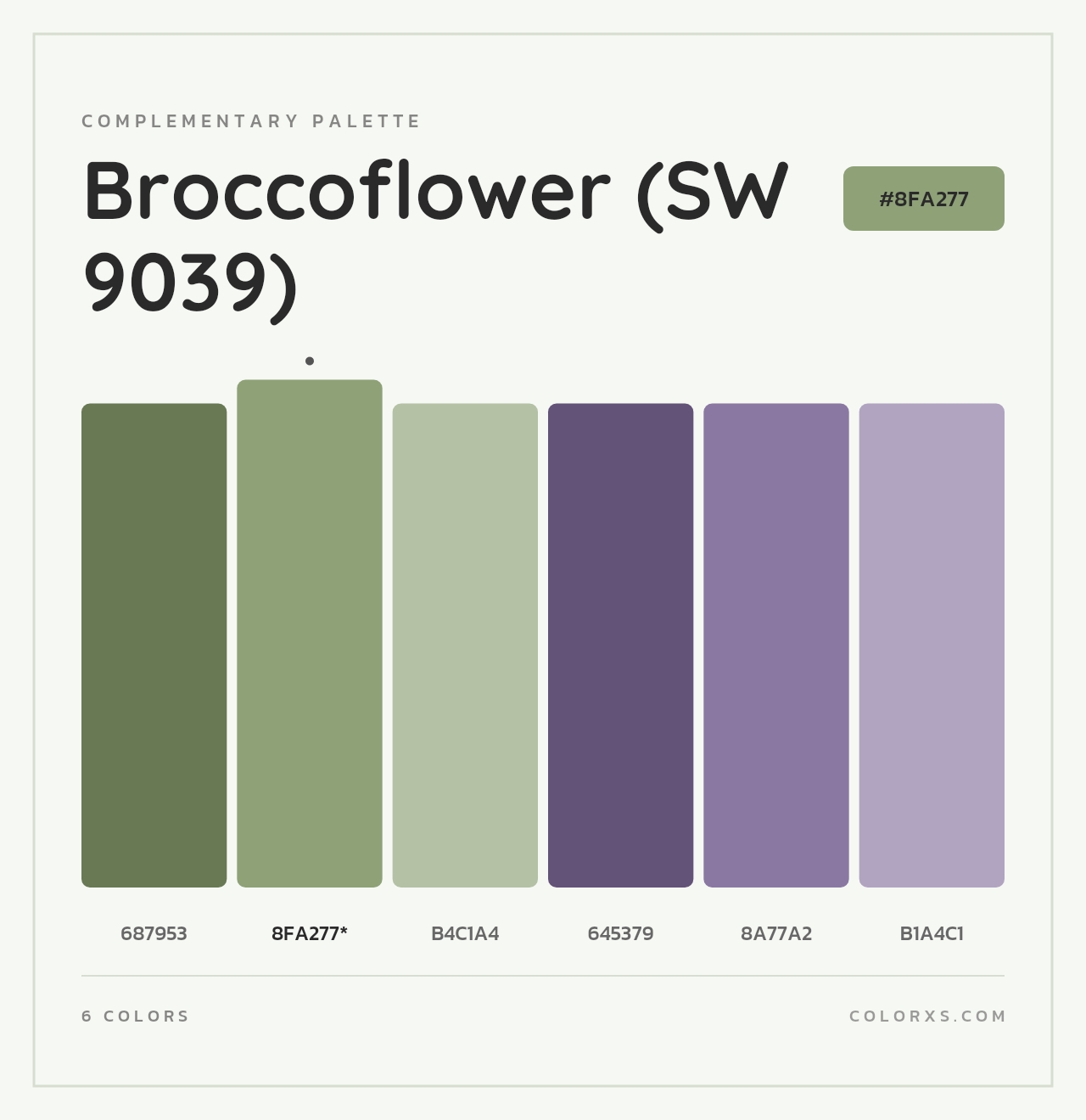 Broccoflower (SW 9039) - Complementary Color Palette
