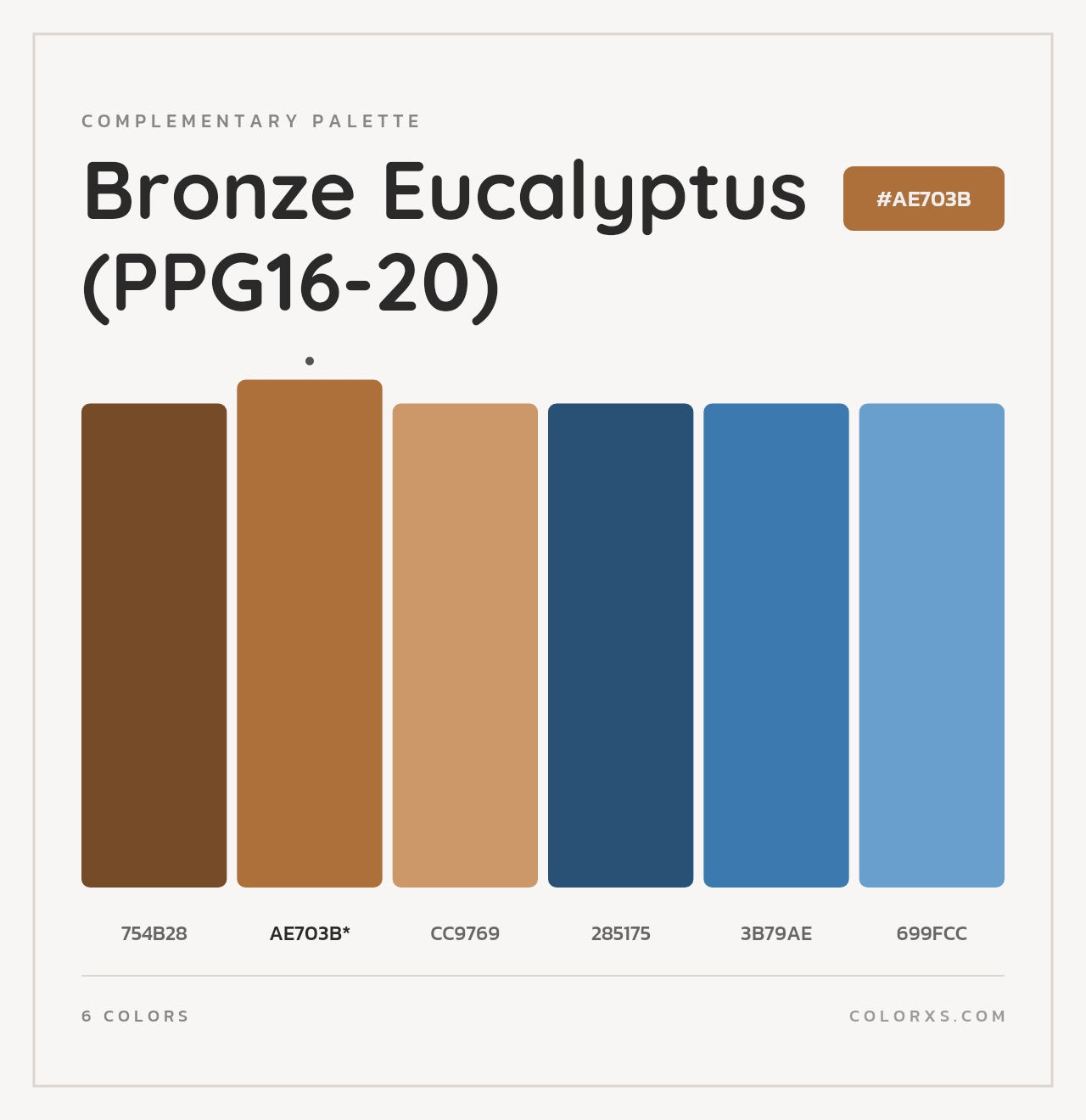 Bronze Eucalyptus (PPG16-20) - Complementary Color Palette