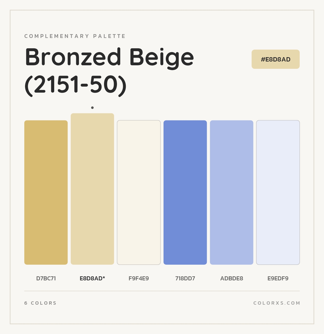 Bronzed Beige (2151-50) - Complementary Color Palette