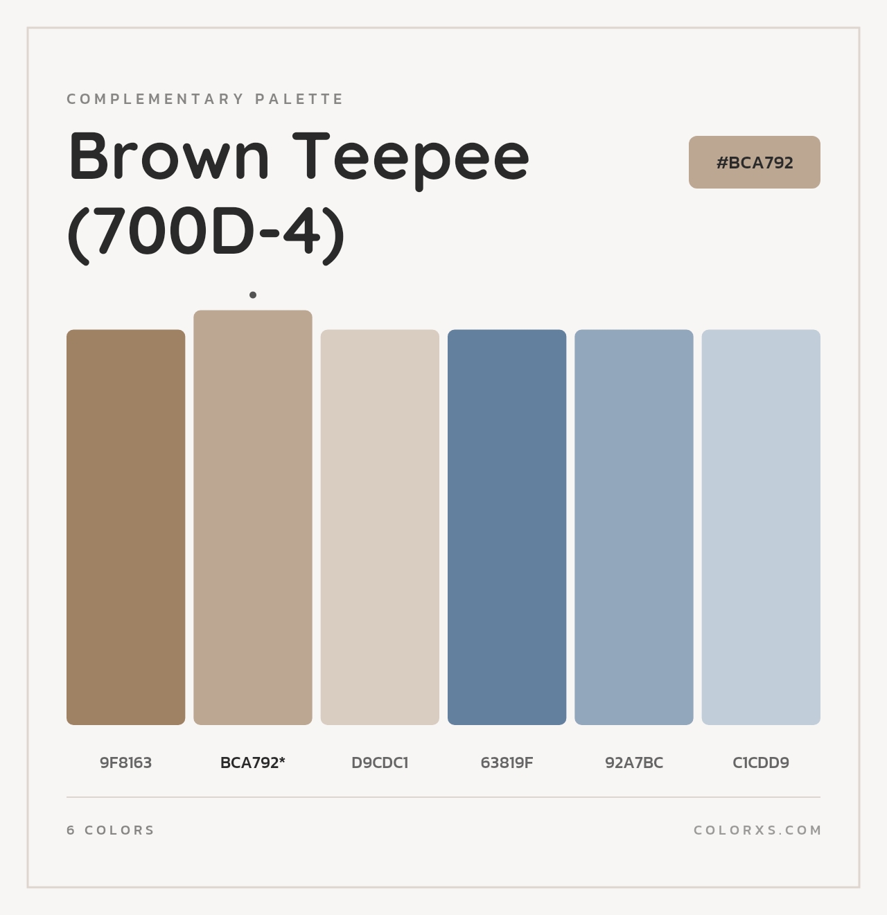 Brown Teepee (700D-4) - Complementary Color Palette