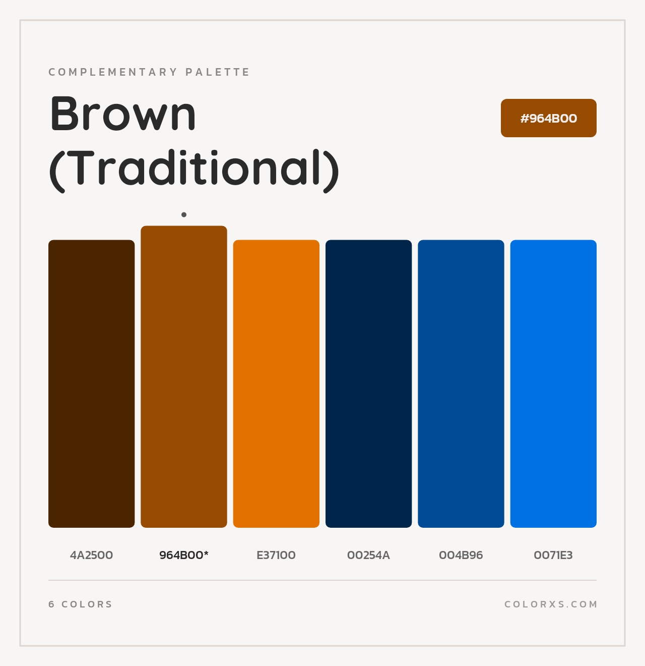 Brown (Traditional) - Complementary Color Palette