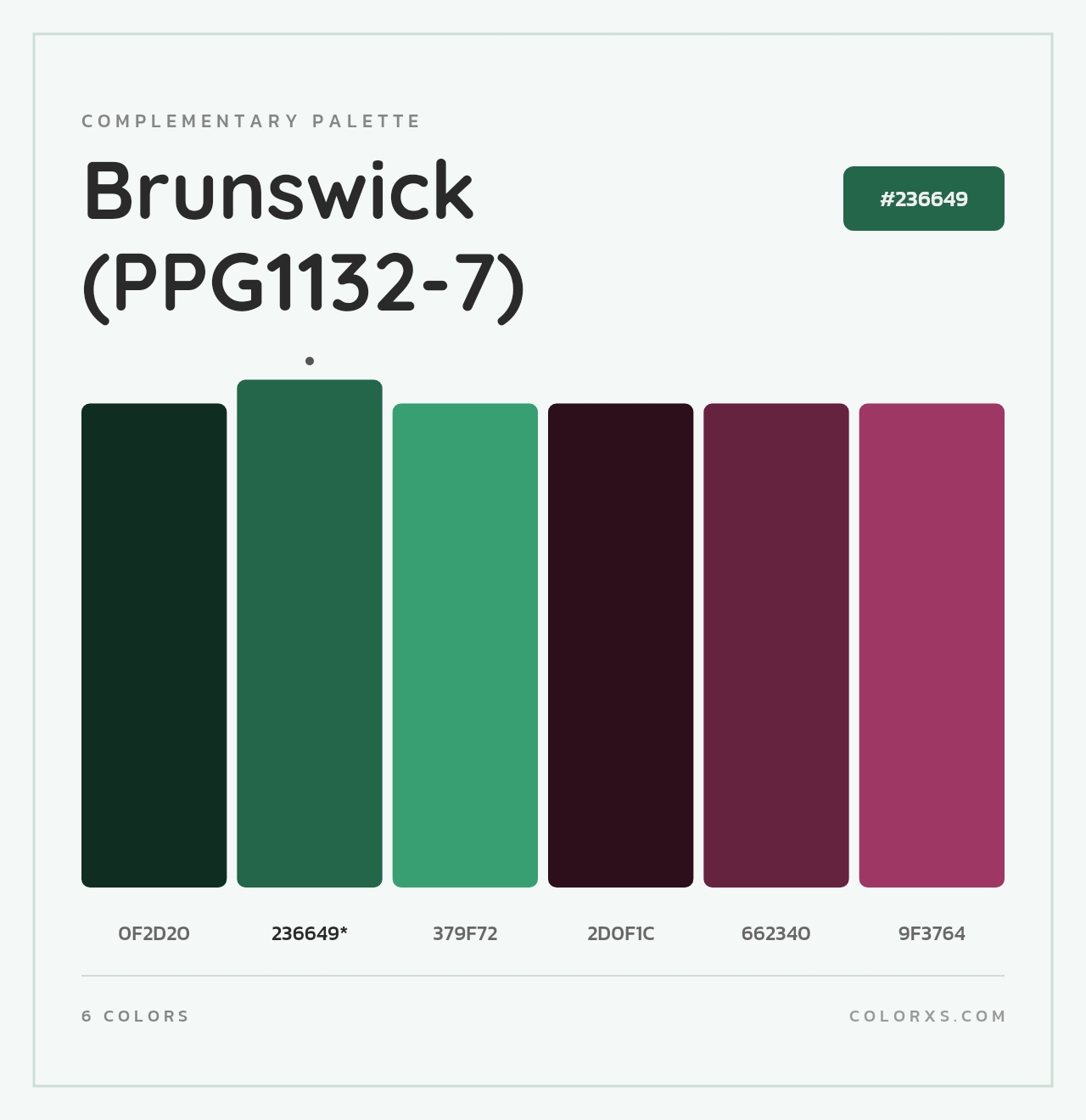 Brunswick (PPG1132-7) - Complementary Color Palette