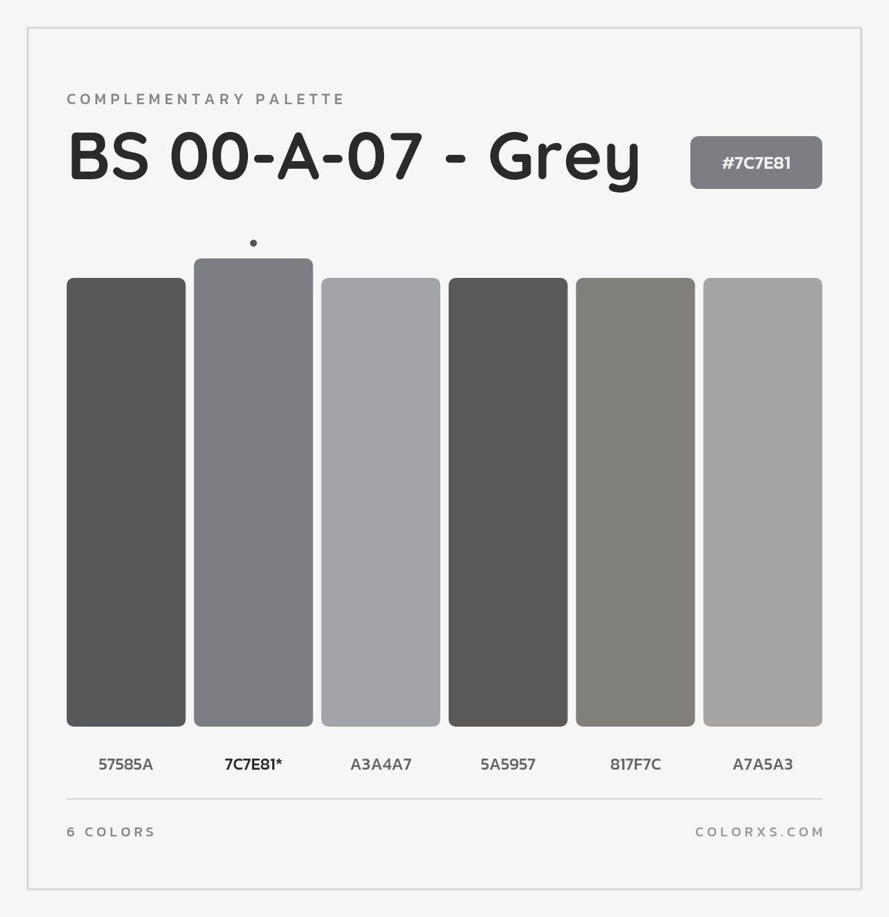 BS 00-A-07 - Grey - Complementary Color Palette