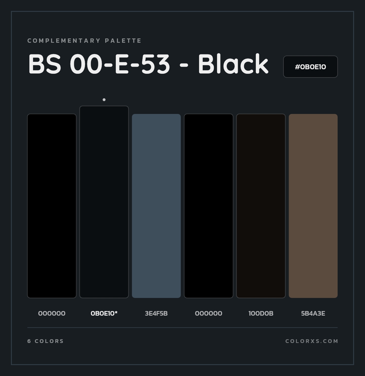 BS 00-E-53 - Black - Complementary Color Palette