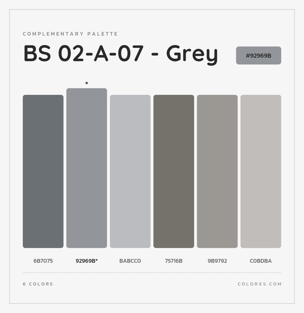 BS 02-A-07 - Grey - Complementary Color Palette
