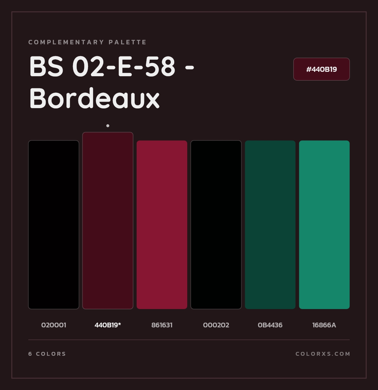 BS 02-E-58 - Bordeaux - Complementary Color Palette