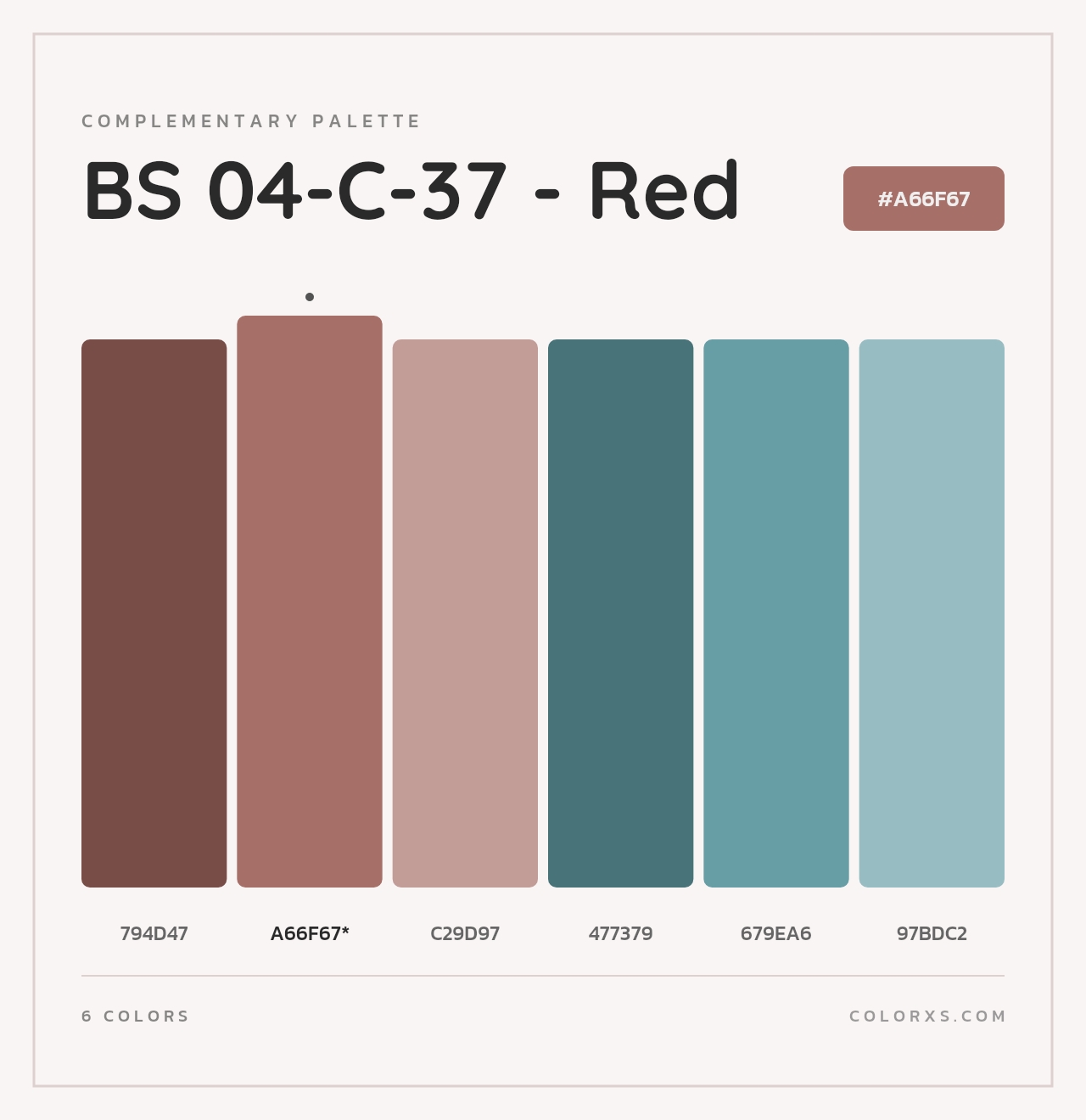BS 04-C-37 - Red - Complementary Color Palette
