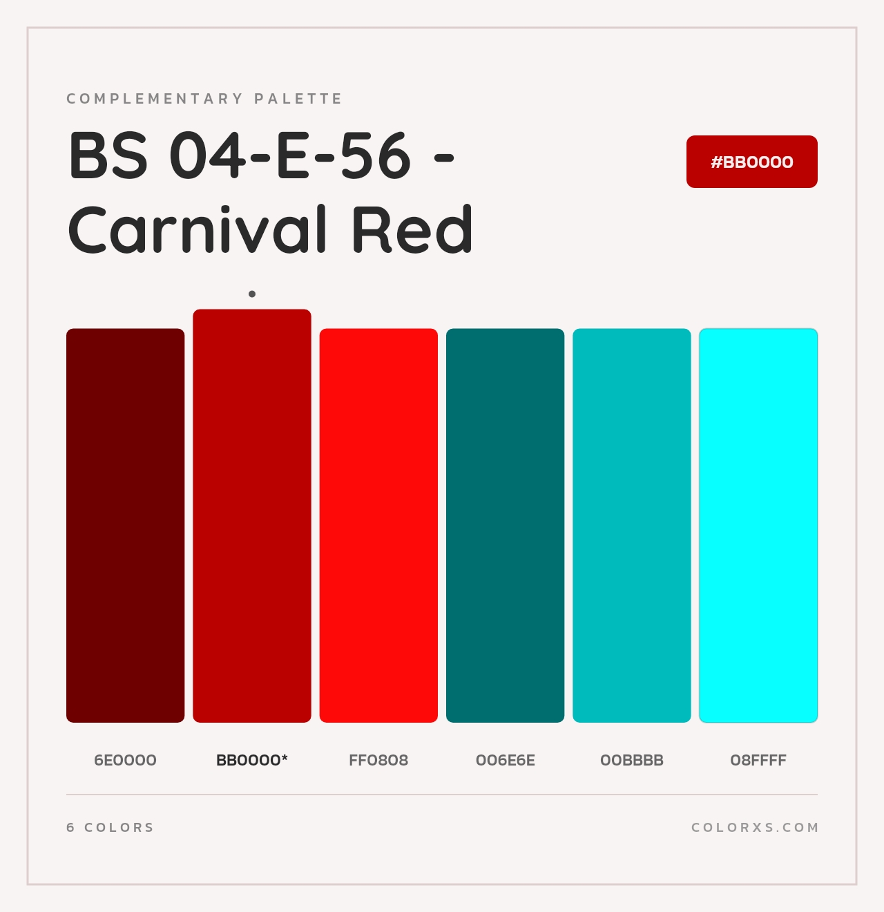 BS 04-E-56 - Carnival Red - Complementary Color Palette