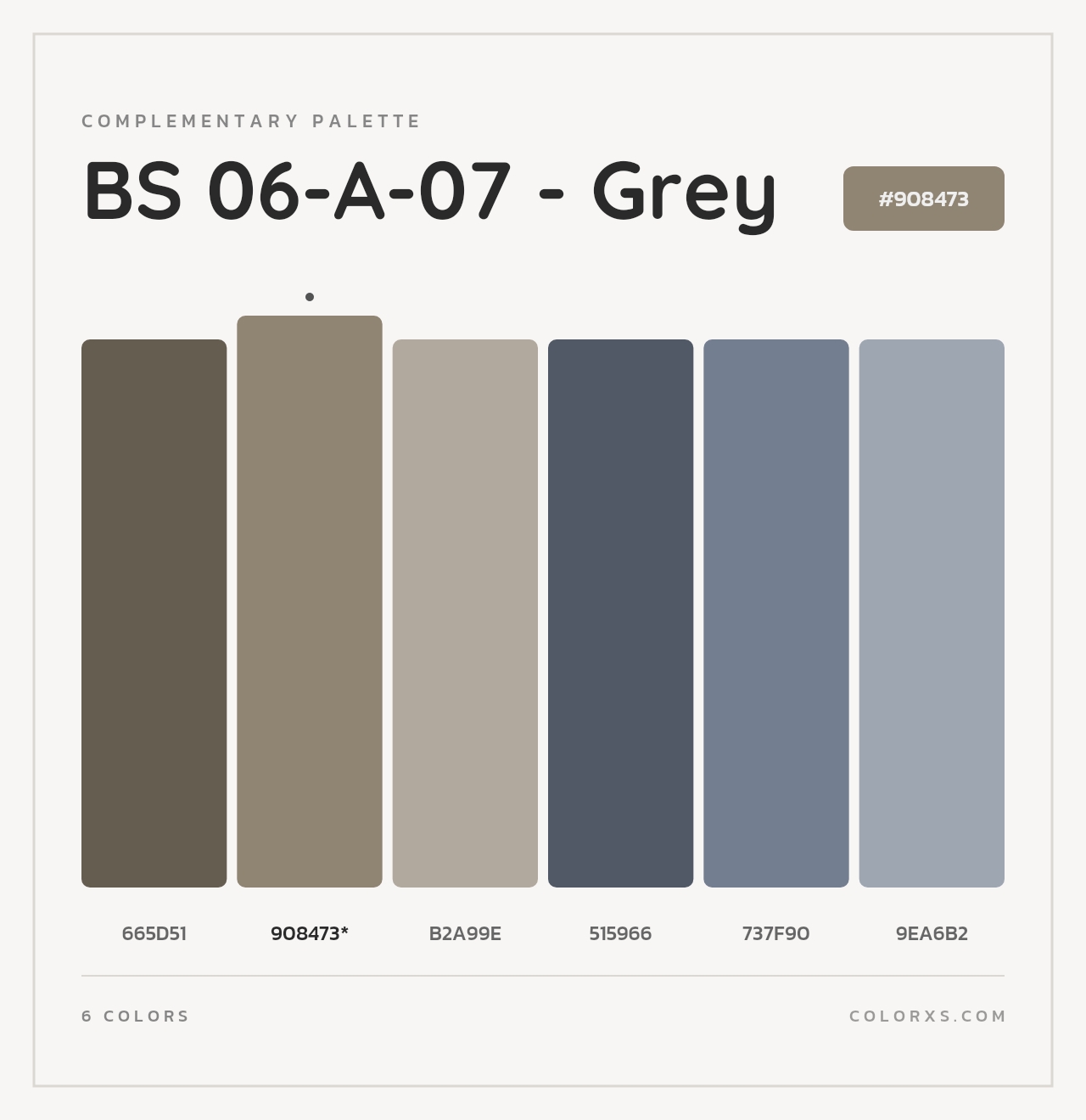 BS 06-A-07 - Grey - Complementary Color Palette