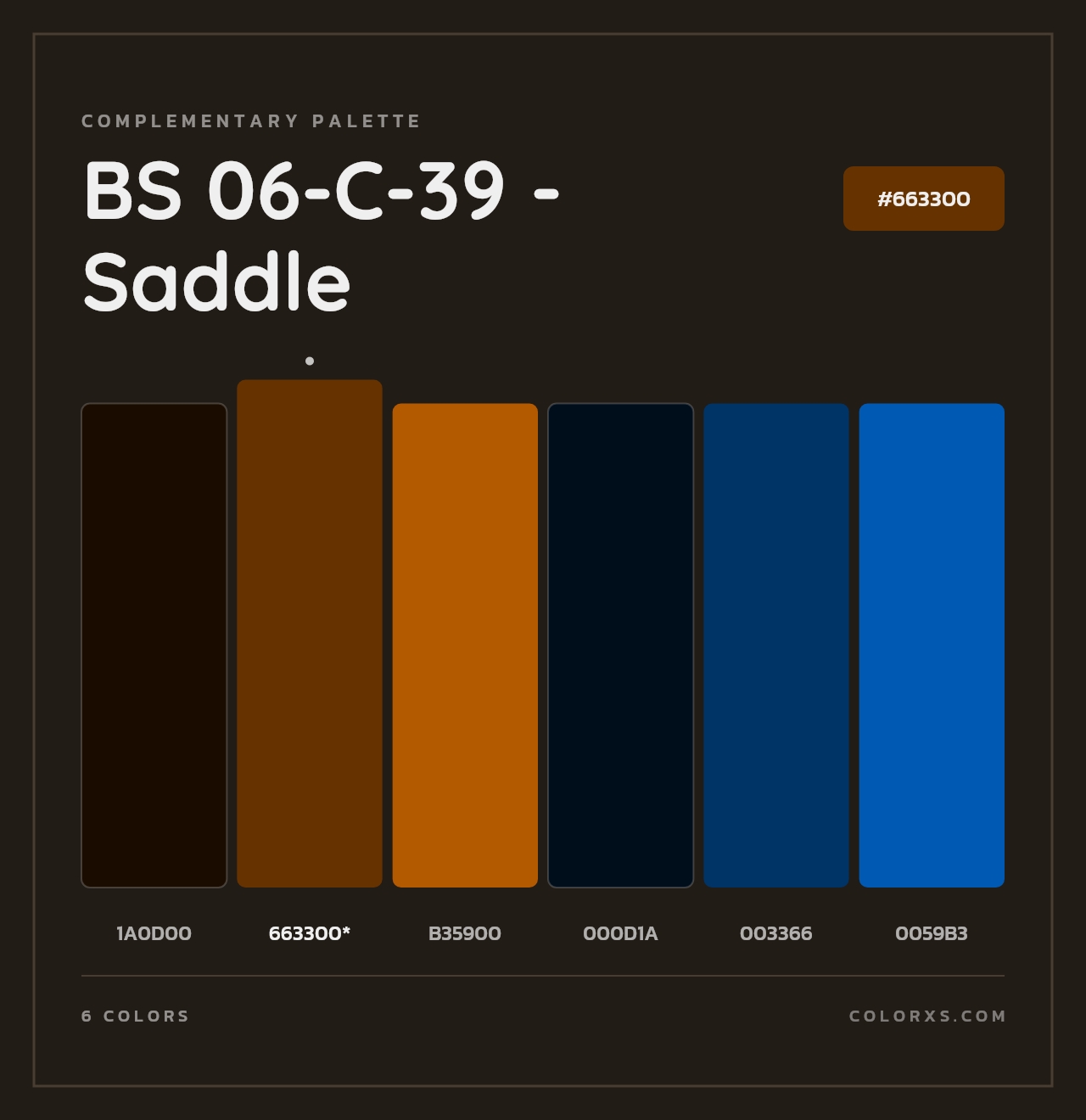 BS 06-C-39 - Saddle - Complementary Color Palette
