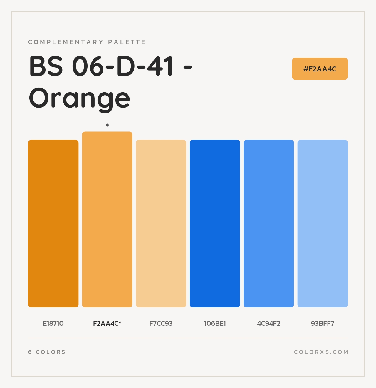 BS 06-D-41 - Orange - Complementary Color Palette