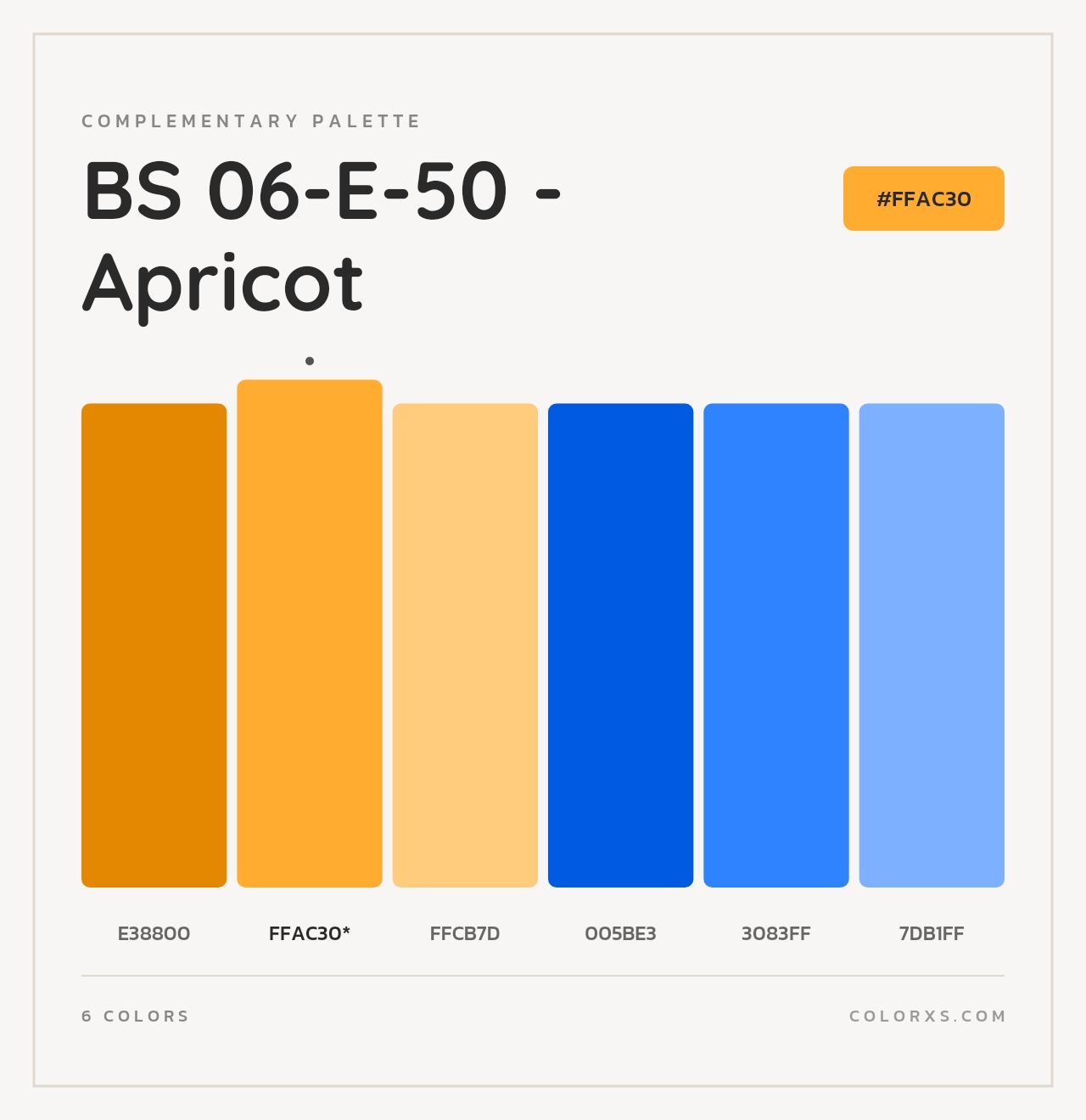 BS 06-E-50 - Apricot - Complementary Color Palette