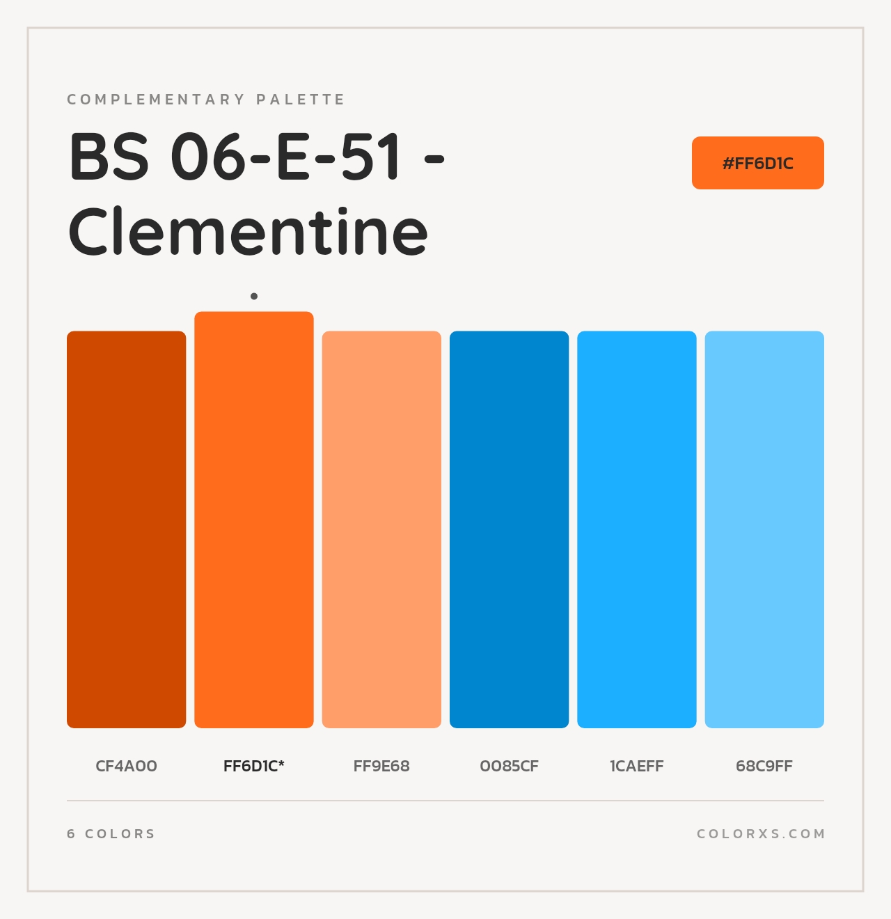 BS 06-E-51 - Clementine - Complementary Color Palette