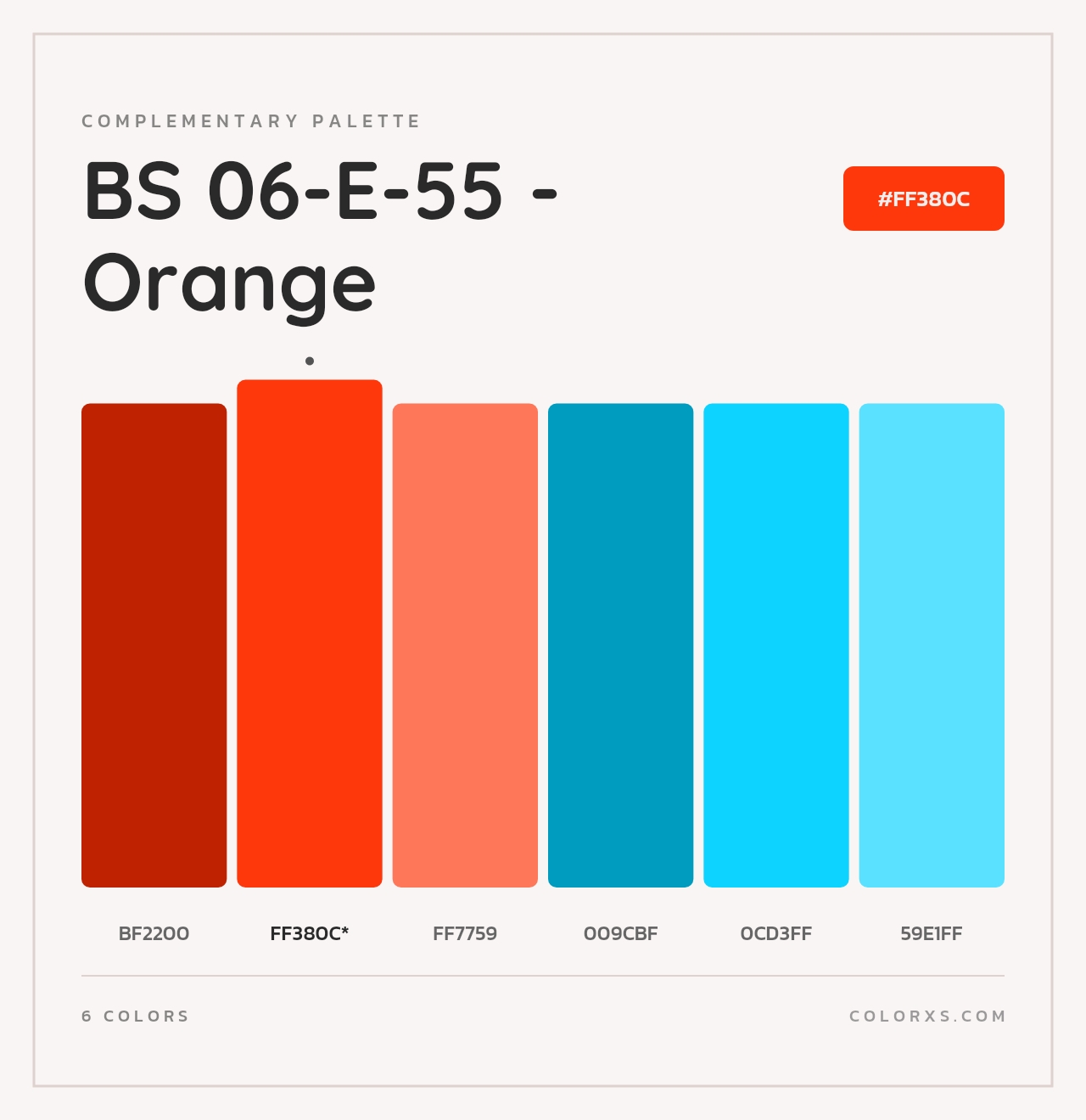 BS 06-E-55 - Orange - Complementary Color Palette