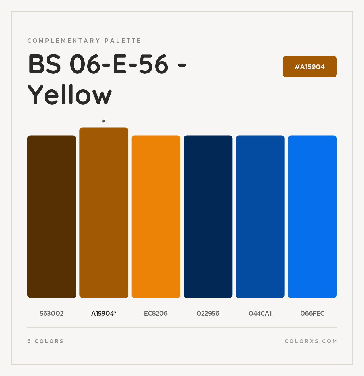 BS 06-E-56 - Yellow - Complementary Color Palette