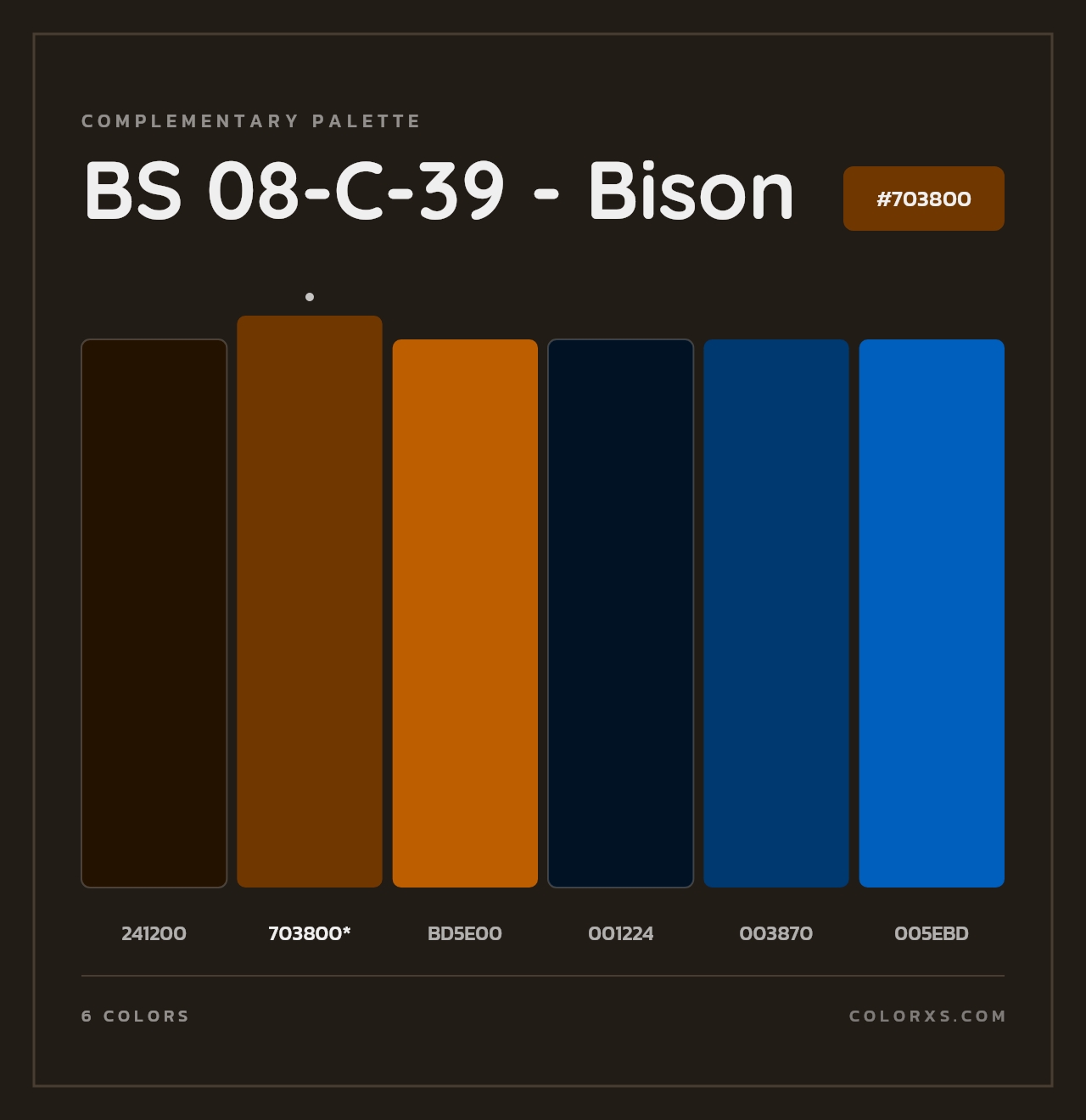BS 08-C-39 - Bison - Complementary Color Palette