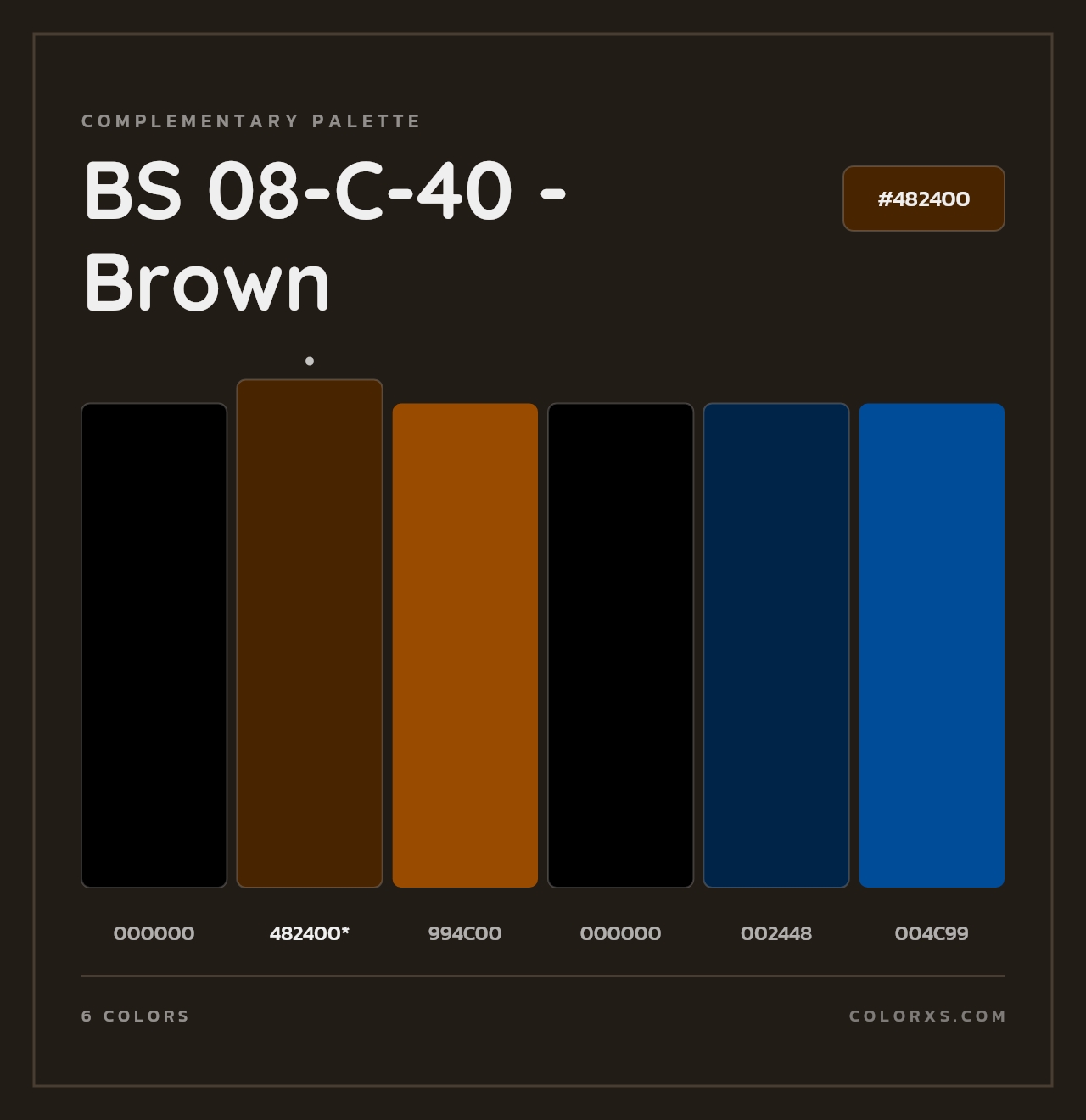 BS 08-C-40 - Brown - Complementary Color Palette