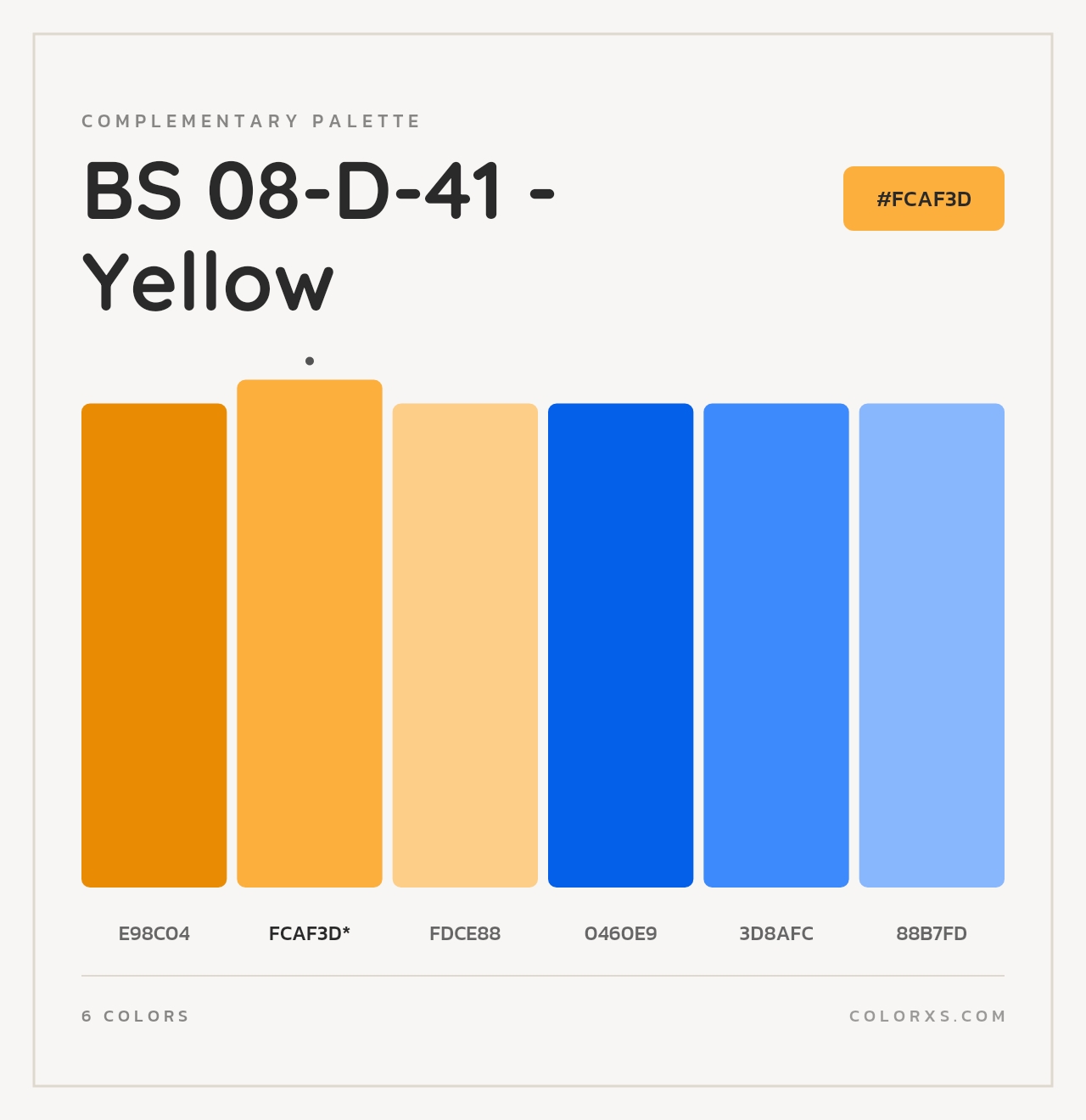 BS 08-D-41 - Yellow - Complementary Color Palette