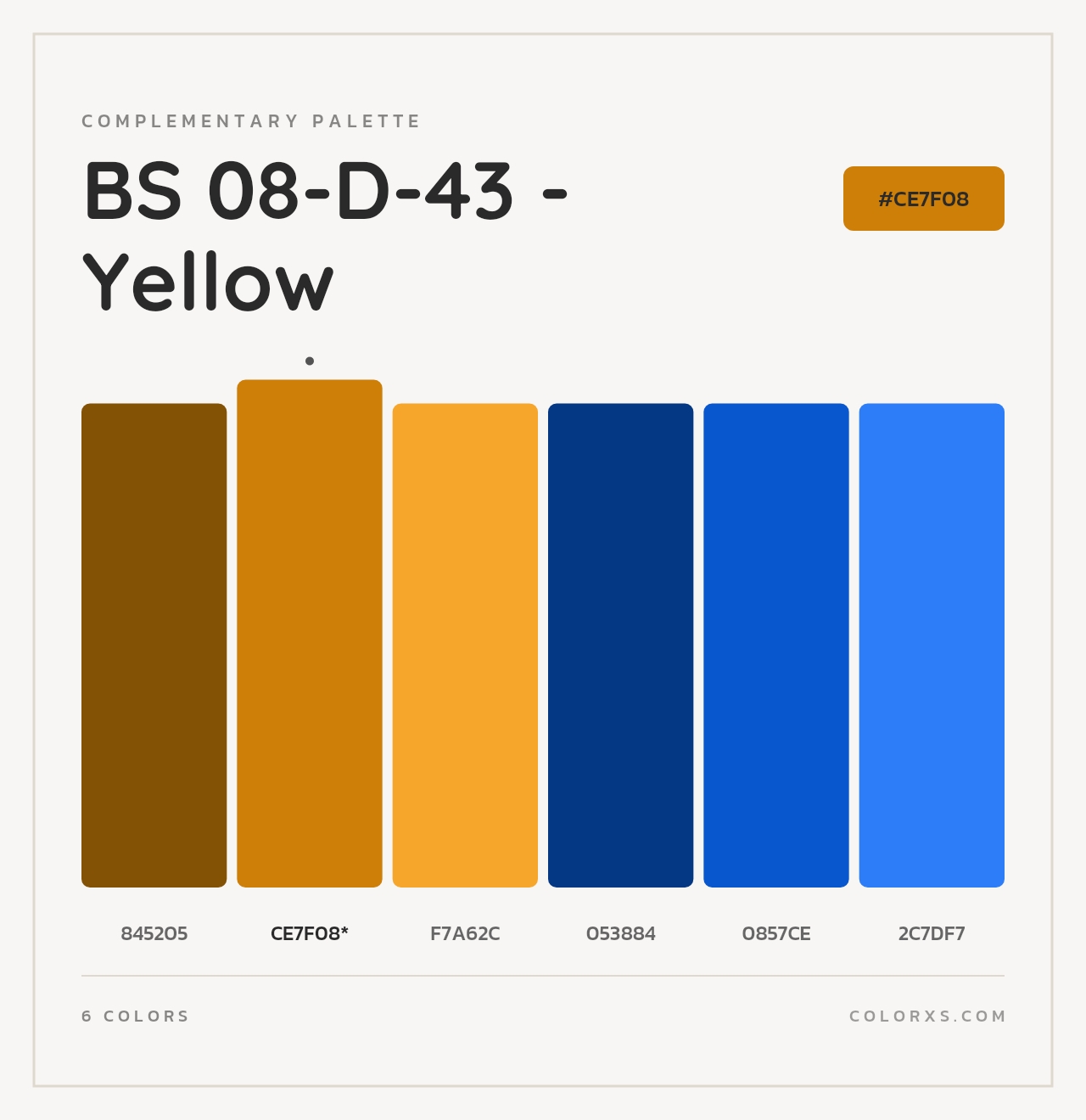 BS 08-D-43 - Yellow - Complementary Color Palette