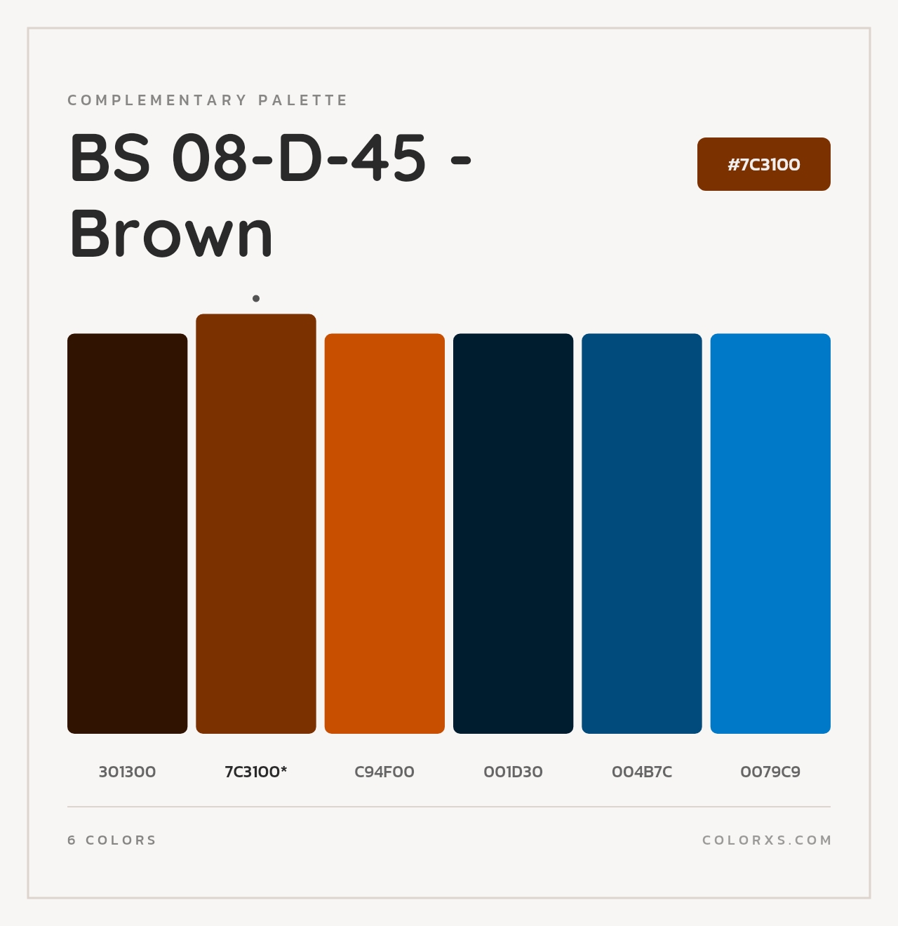 BS 08-D-45 - Brown - Complementary Color Palette