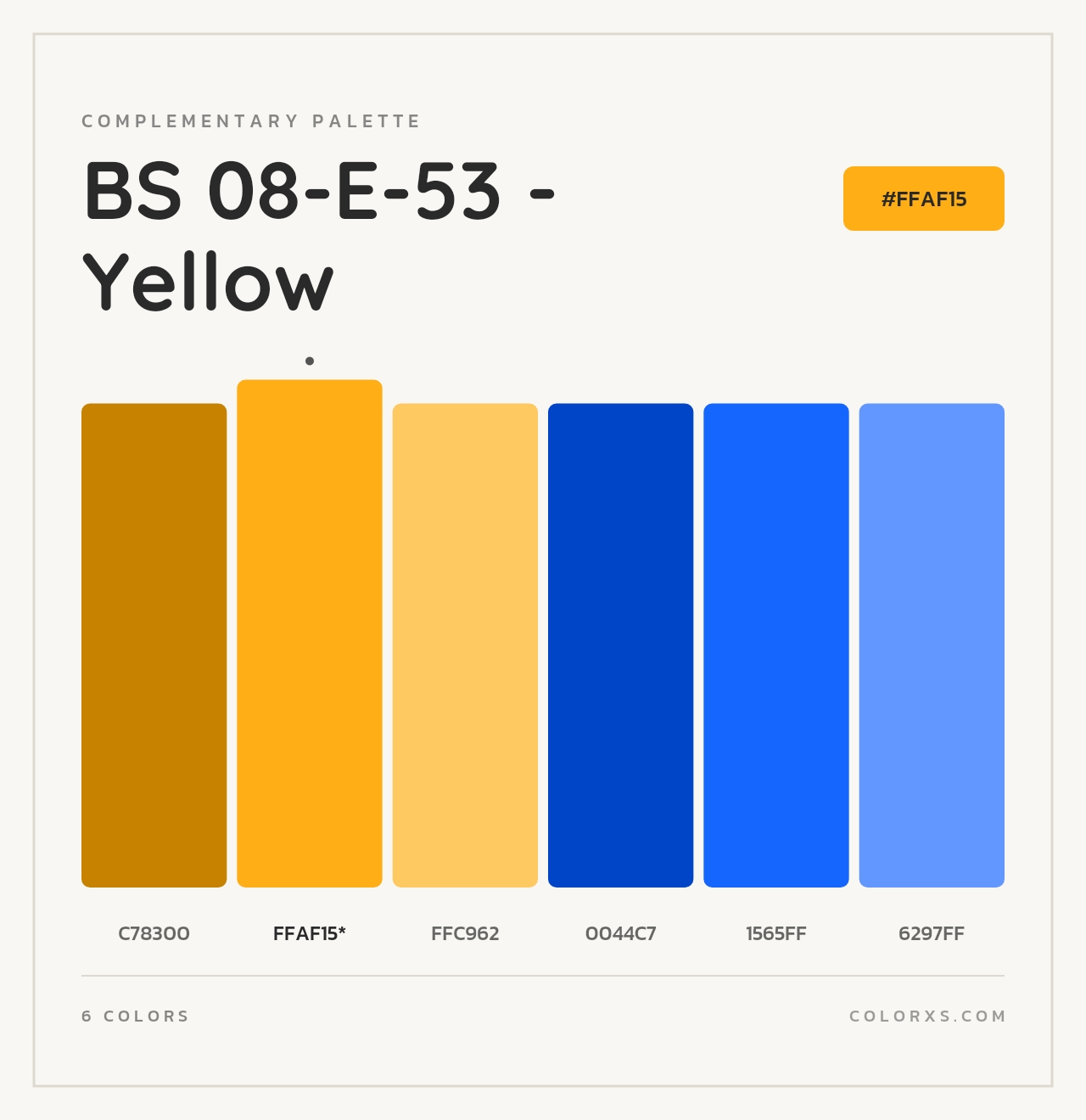 BS 08-E-53 - Yellow - Complementary Color Palette