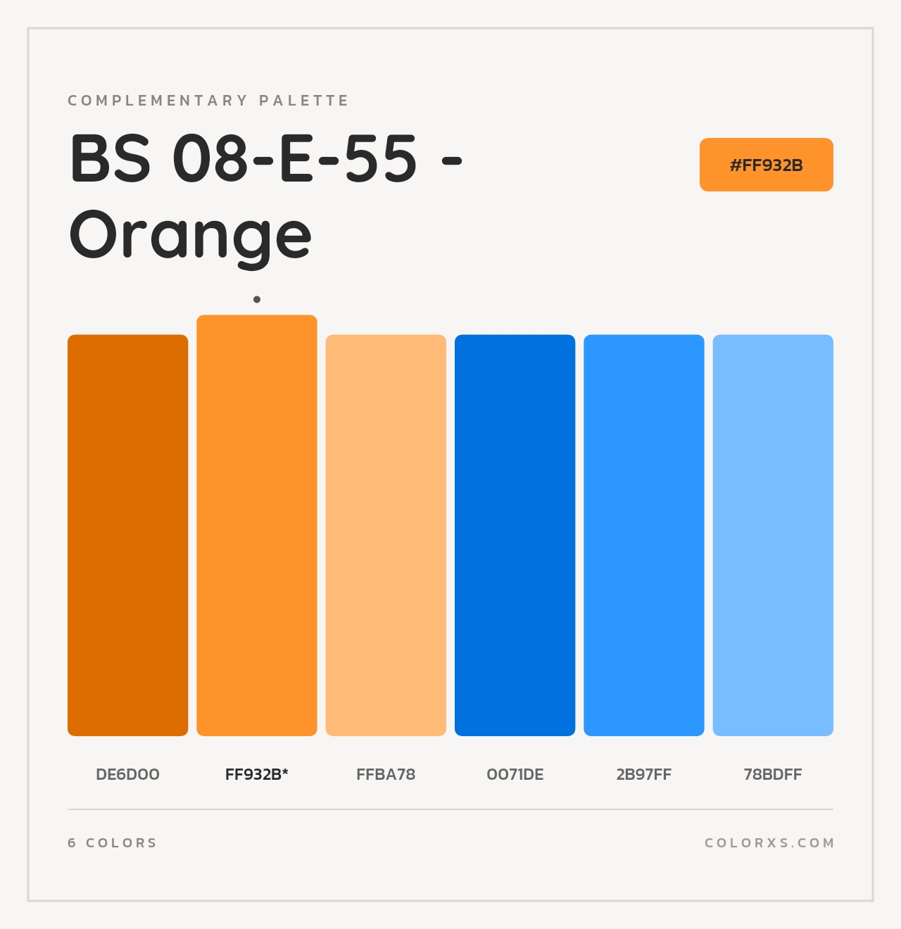 BS 08-E-55 - Orange - Complementary Color Palette