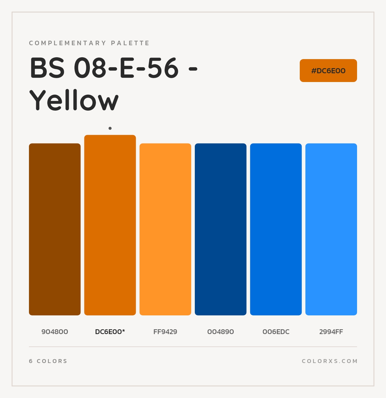 BS 08-E-56 - Yellow - Complementary Color Palette