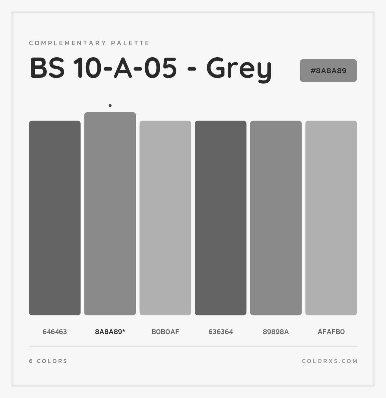 BS 10-A-05 - Grey - Complementary Color Palette