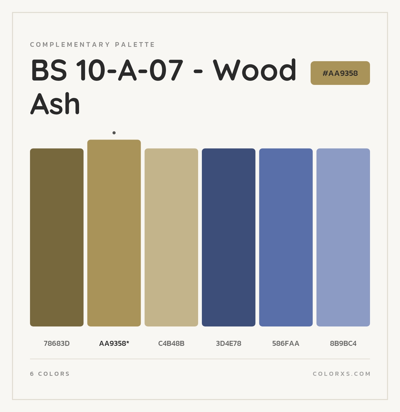 BS 10-A-07 - Wood Ash - Complementary Color Palette