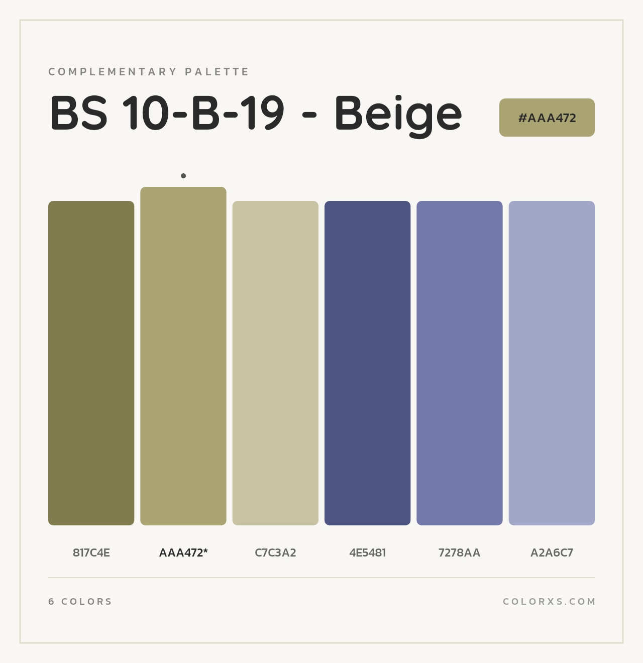 BS 10-B-19 - Beige - Complementary Color Palette