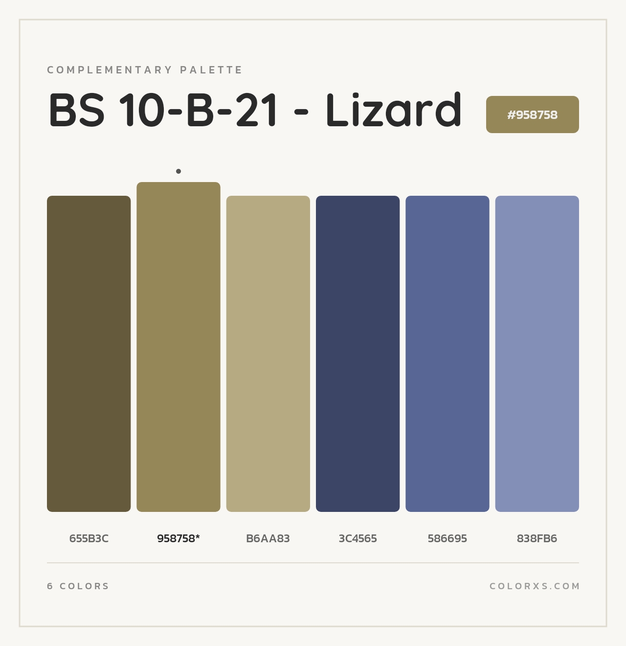 BS 10-B-21 - Lizard - Complementary Color Palette