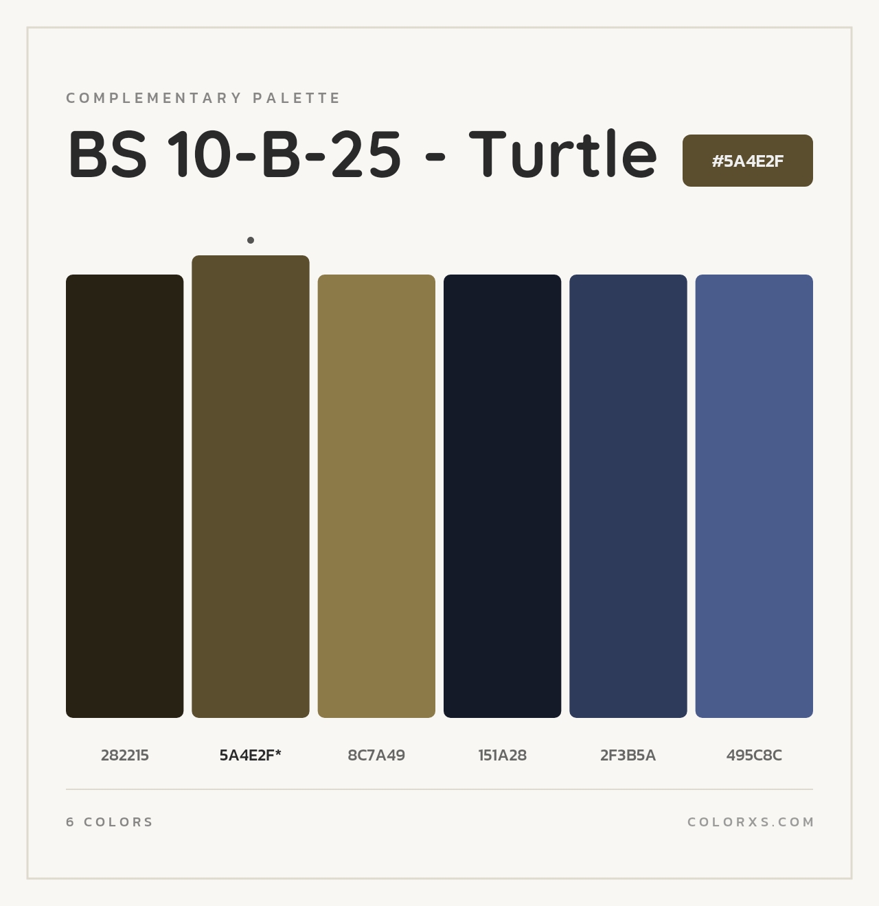 BS 10-B-25 - Turtle - Complementary Color Palette