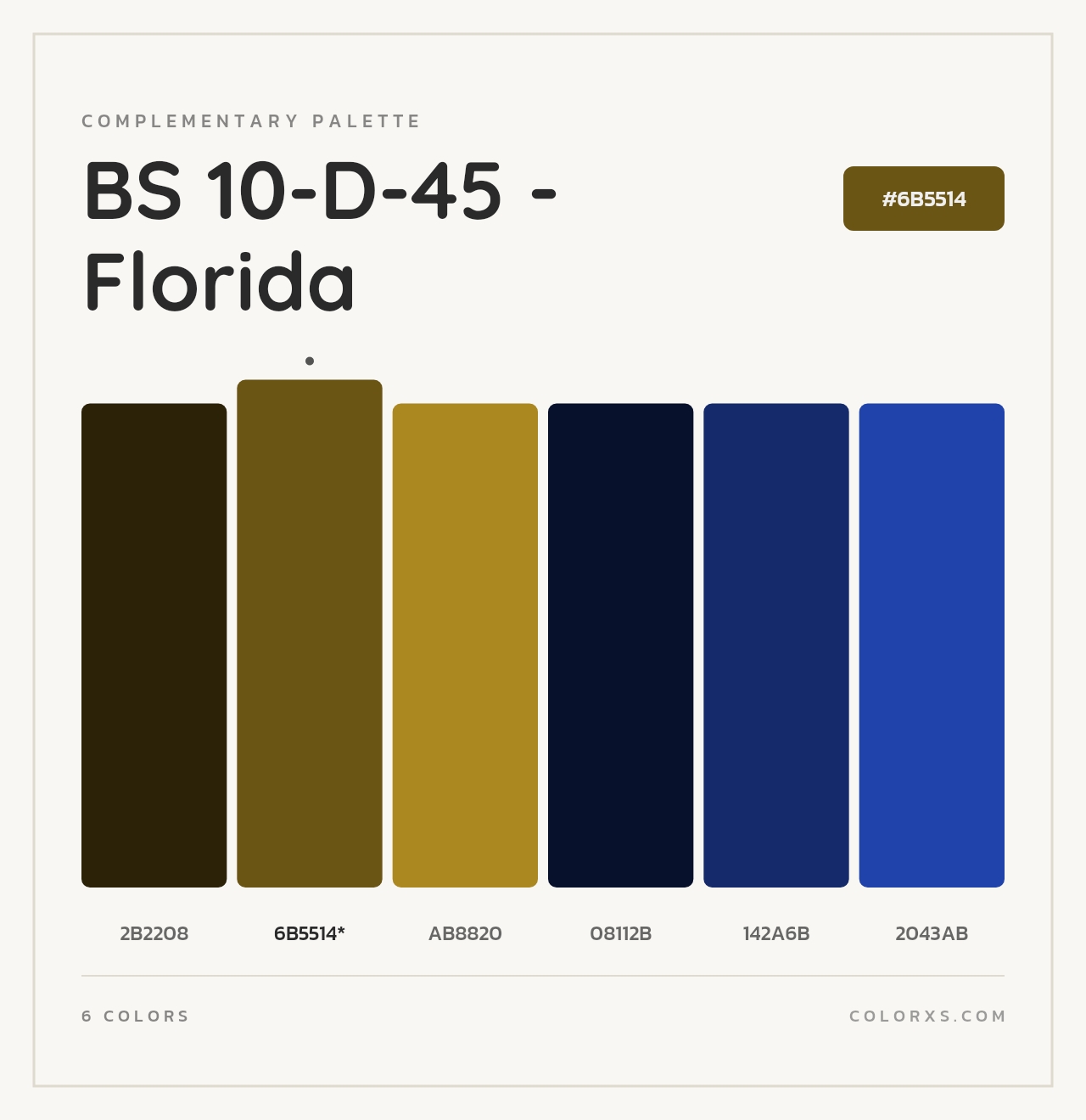 BS 10-D-45 - Florida - Complementary Color Palette