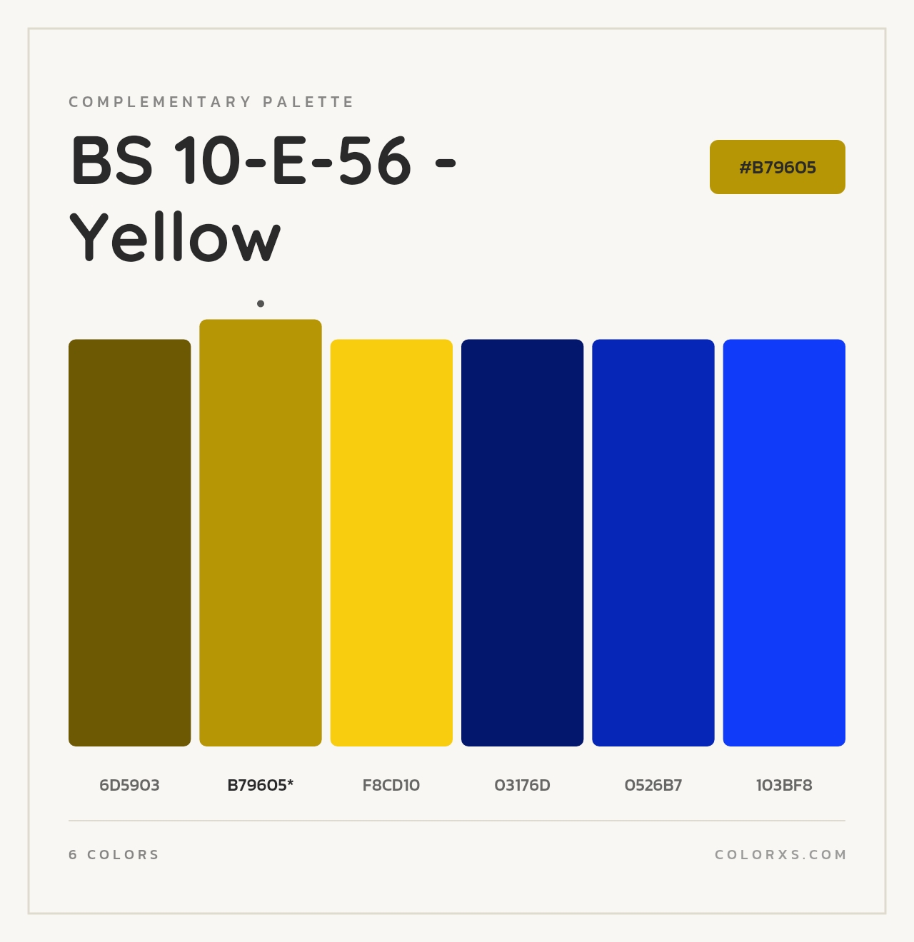 BS 10-E-56 - Yellow - Complementary Color Palette