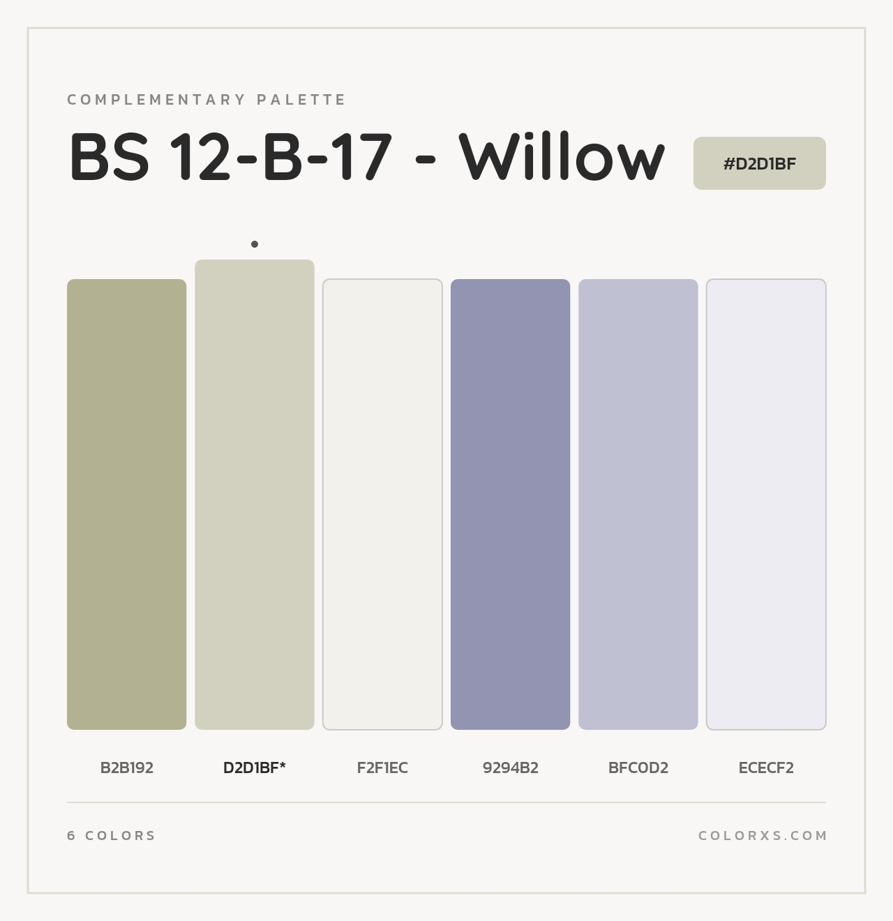BS 12-B-17 - Willow - Complementary Color Palette