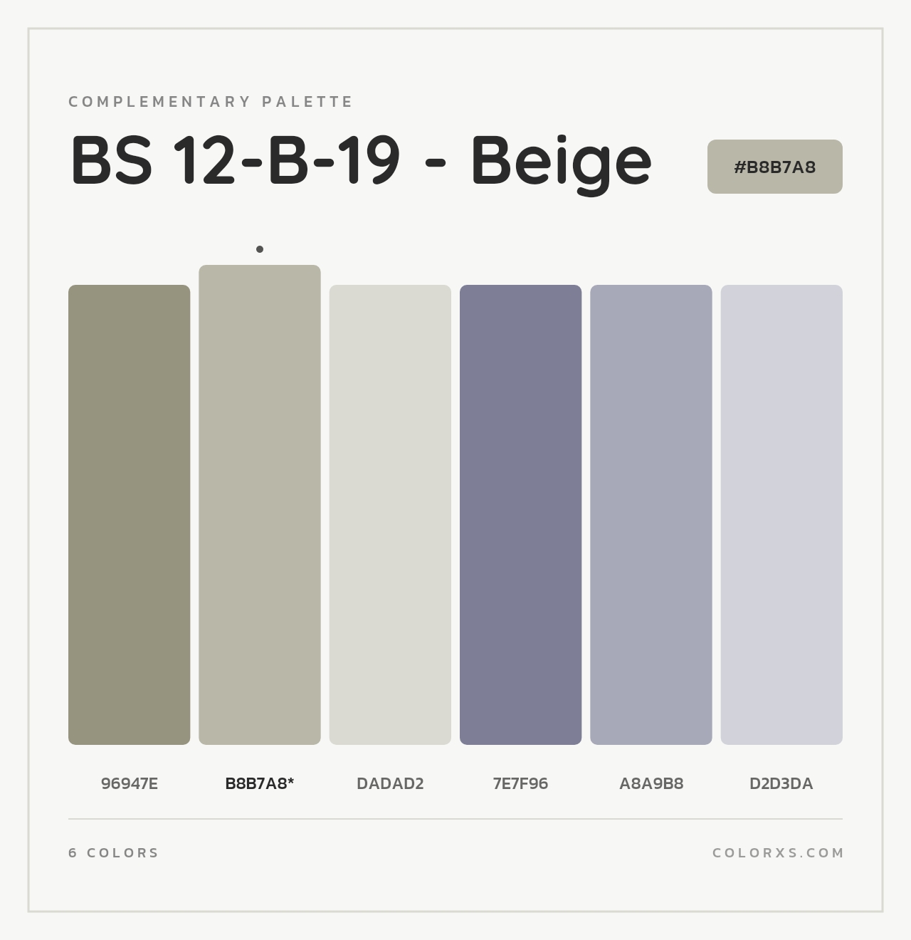 BS 12-B-19 - Beige - Complementary Color Palette